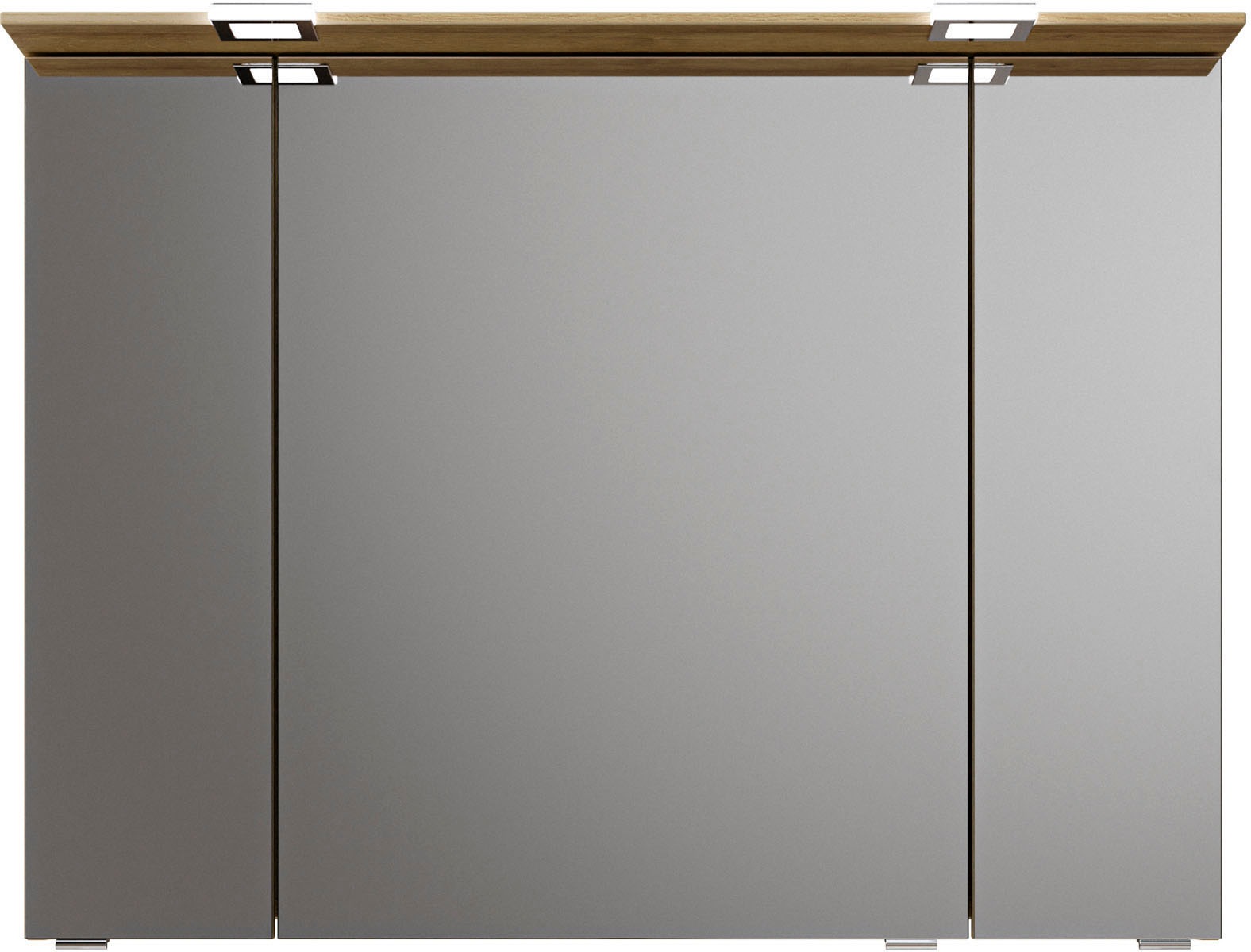 Saphir Badmöbel-Set »Serie 6025 2-teilig Mineralmarmor-Waschtisch mit LED-Spiegelschrank«, (2 St.), Waschplatz 97 cm breit, 2 Schubladen, 3 Spiegel-Türen, inkl Türdämpfer
