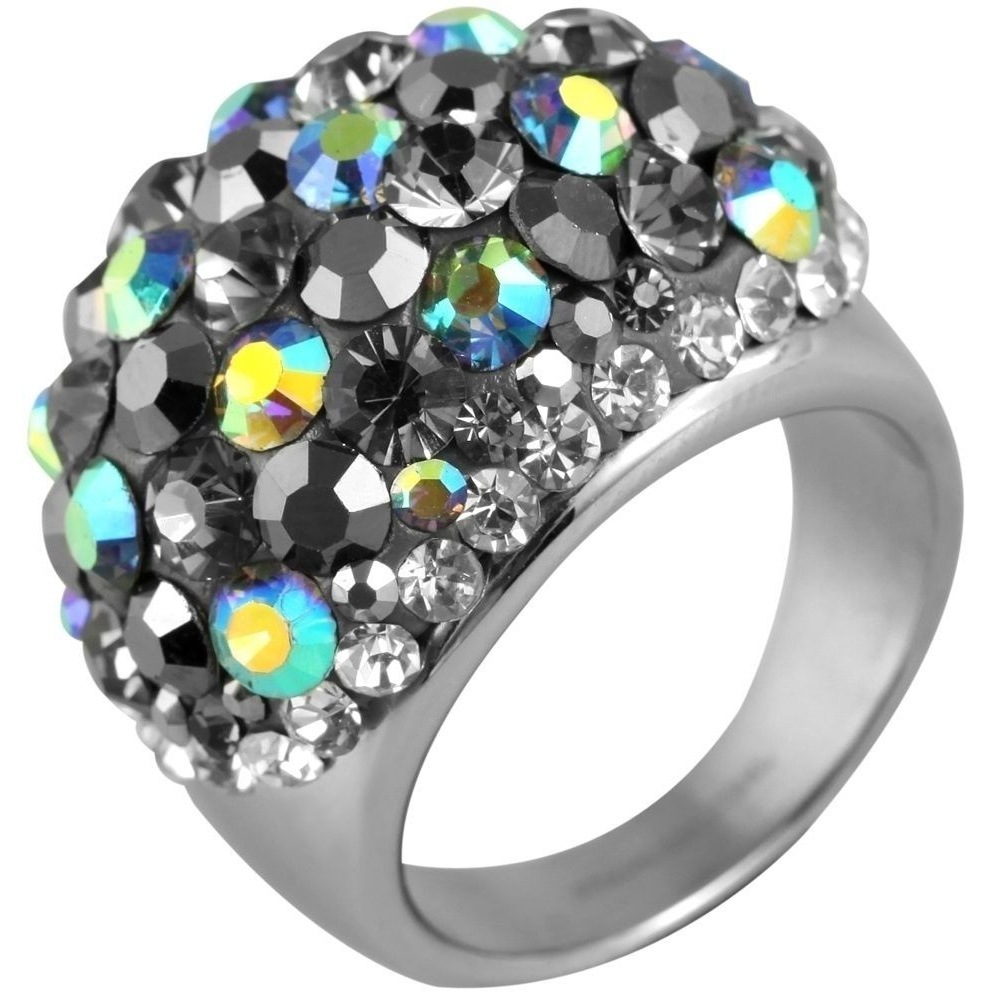 Adelia´s Fingerring »Damen Ring aus Edelstahl mit Strass Steinchen«