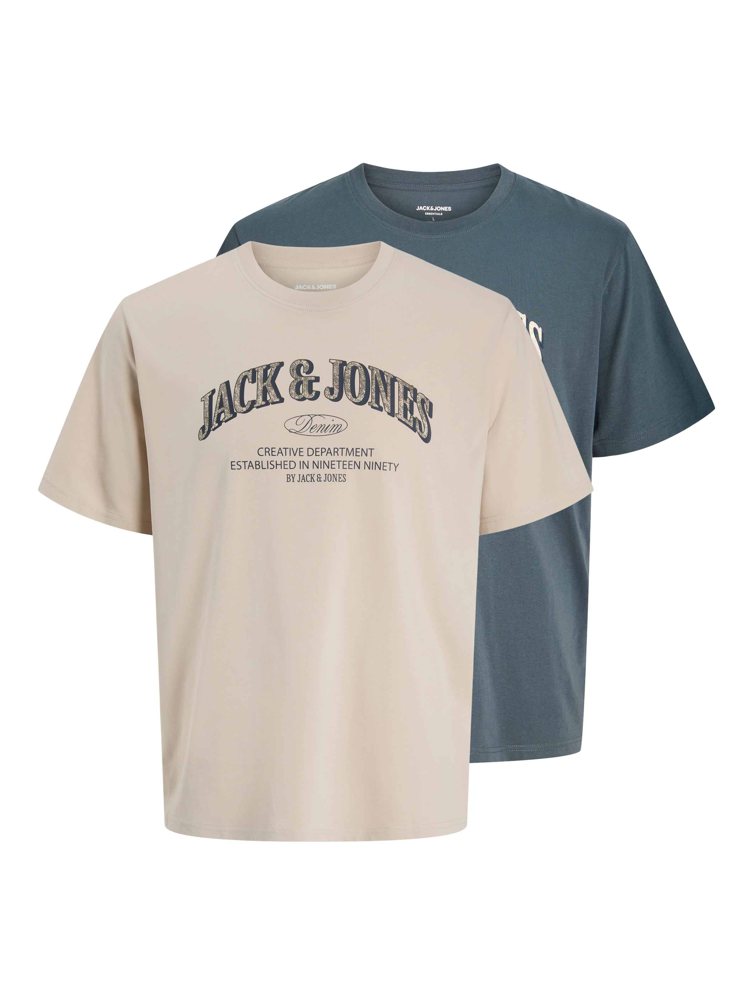 Jack & Jones T-Shirt »JJEDENVER LOGO TEE SS O-NECK 2PK MP« Packung, 2 Baumwolle,