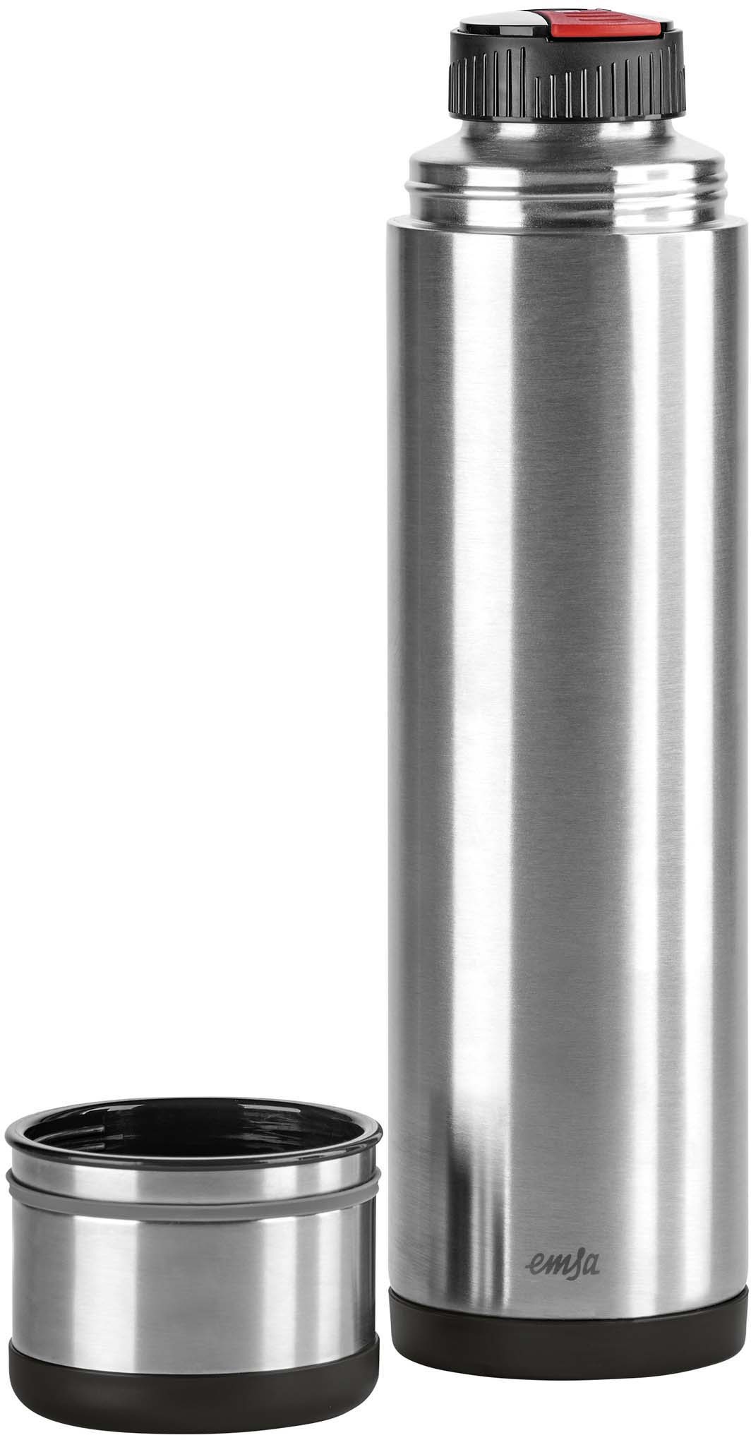 Emsa Isolierflasche "Mobilty" Edelstahl schwarz, SAFE LOC-Verschluss, 100% günstig online kaufen
