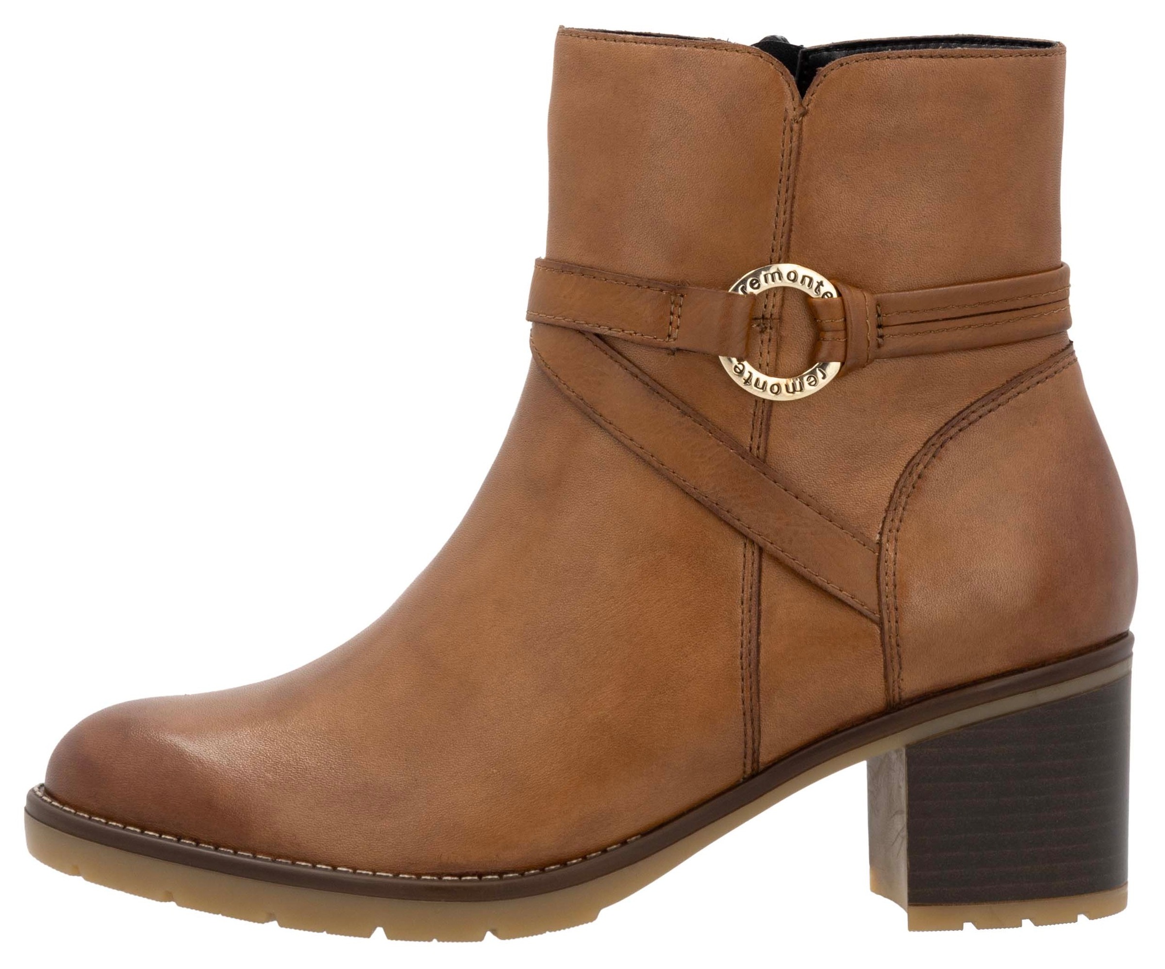 Remonte Stiefelette, Blockabsatz, Herbstmode, Businessschuh mit Innenreißverschluss