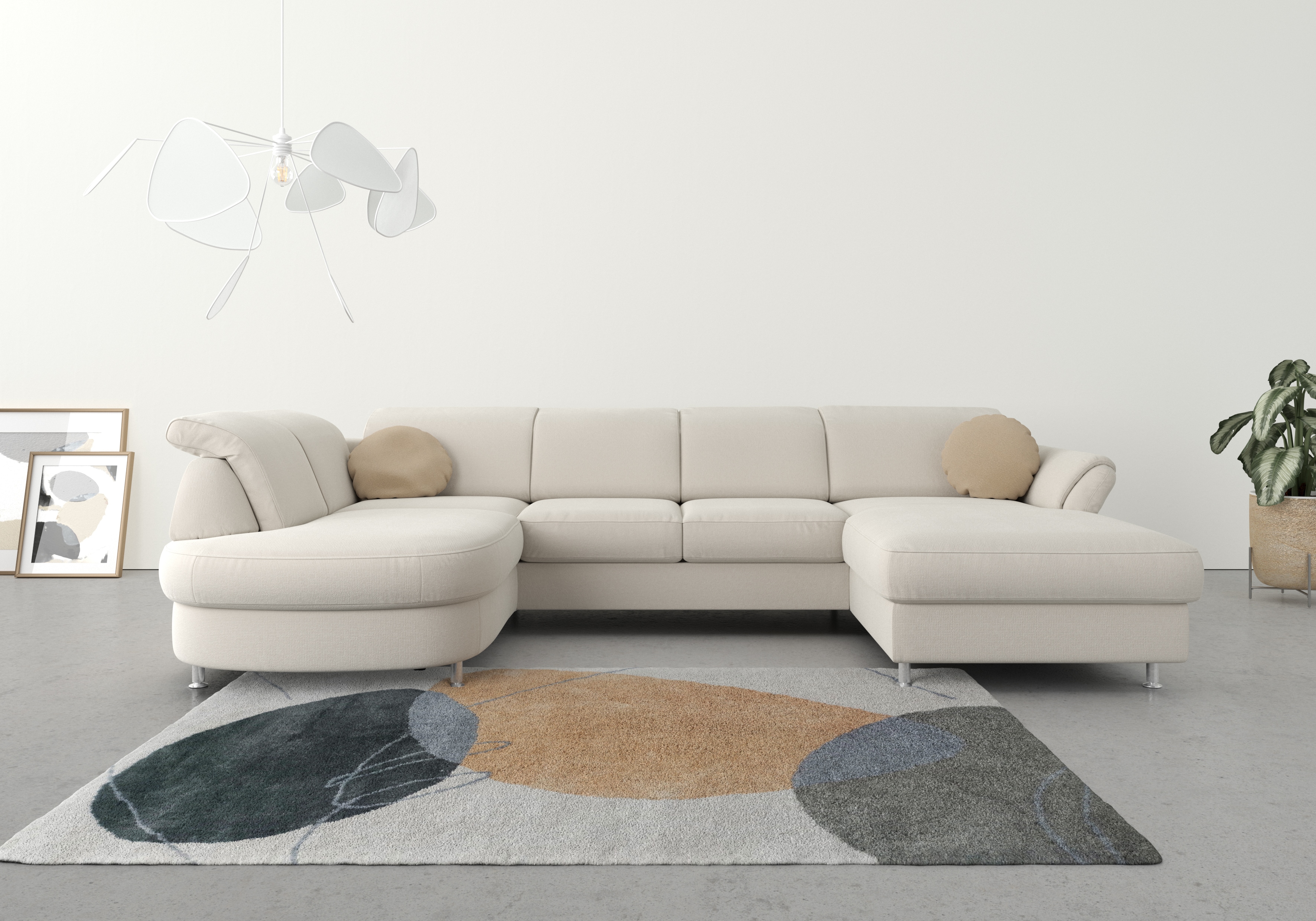 sit&more Wohnlandschaft "Apulia U-Form" wahlweise Schlaffunktion, Bettkasten und Kopf- und Armteilverstellung