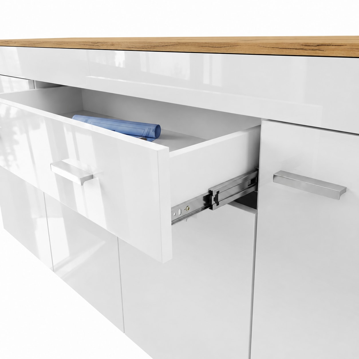 OTTO home Kombikommode »Milan Sideboard, Highboard, Kommode, Schubladenkommode« Breite 190,4 cm, hochglänzende Fronten, 4 Türen, 1 Schublade