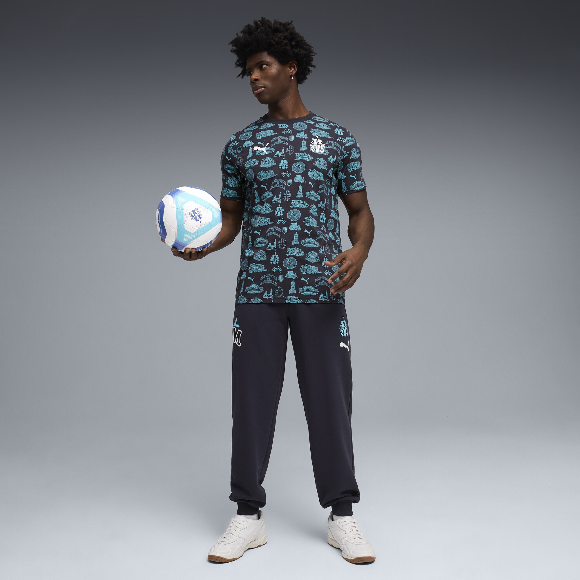 PUMA T-Shirt »Olympique de Marseille FtblCulture T-Shirt mit Allover-Print«