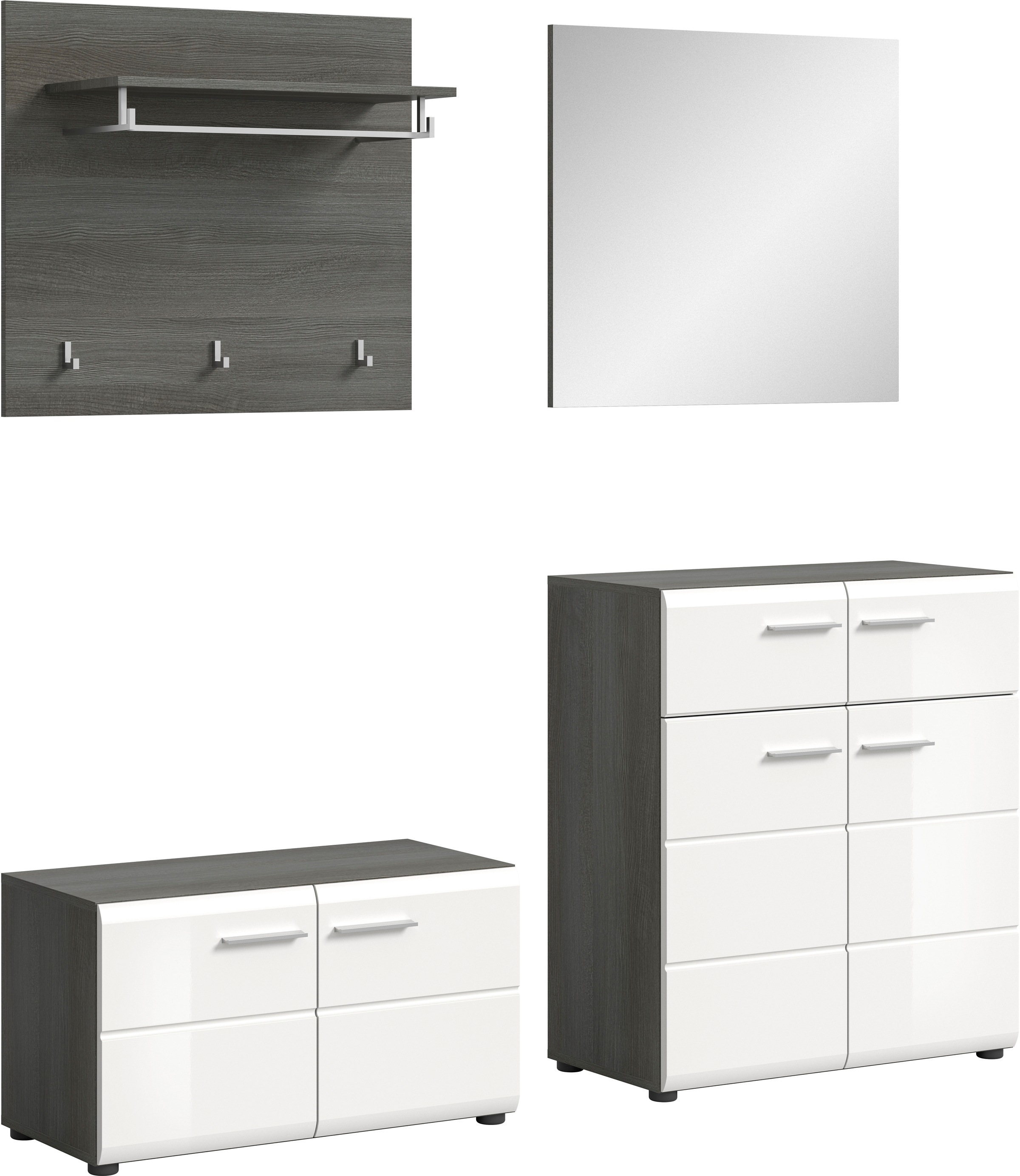 Home affaire Garderoben-Set "Rumba, 4-teilig, Breite 175 cm, Hochglanz Fron günstig online kaufen