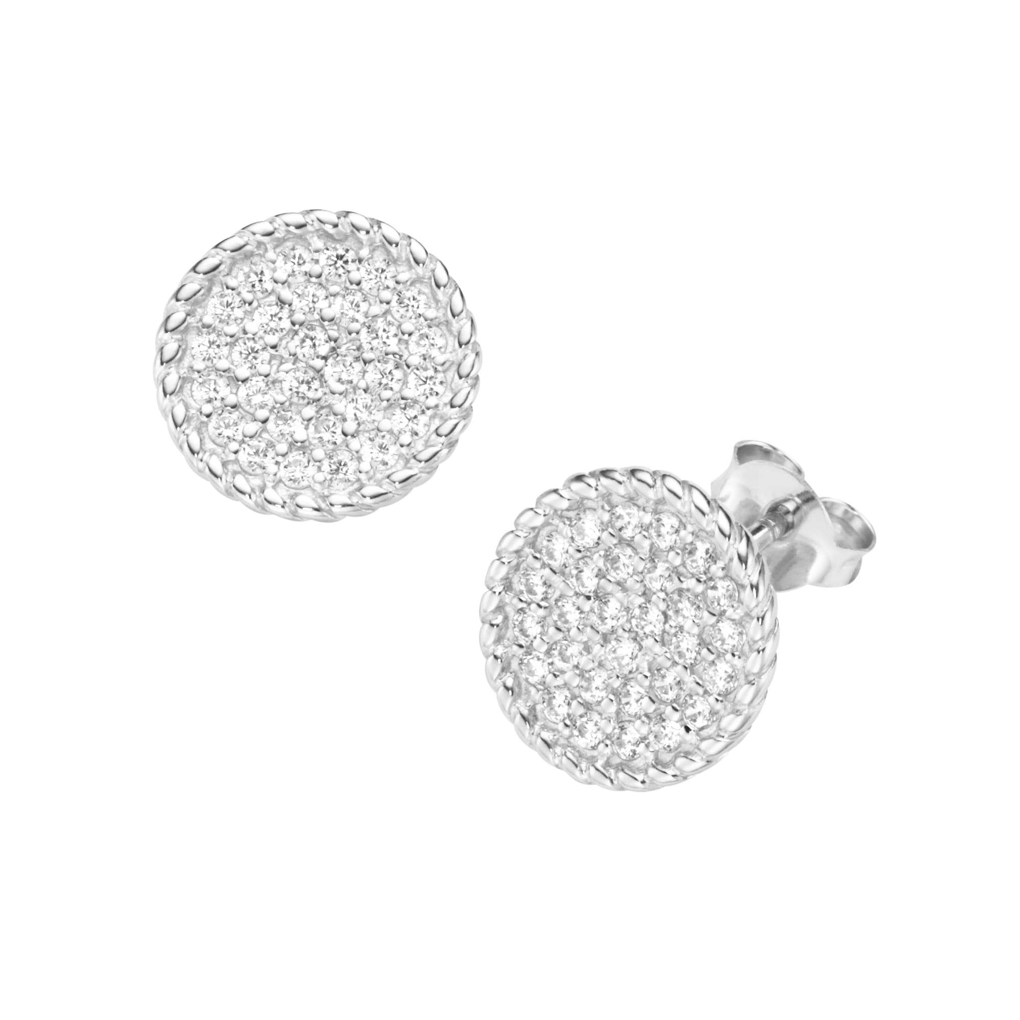 Smart Jewel Paar Ohrstecker »rund, mit Zirkonia Steinen, Silber 925« online  bestellen | BAUR