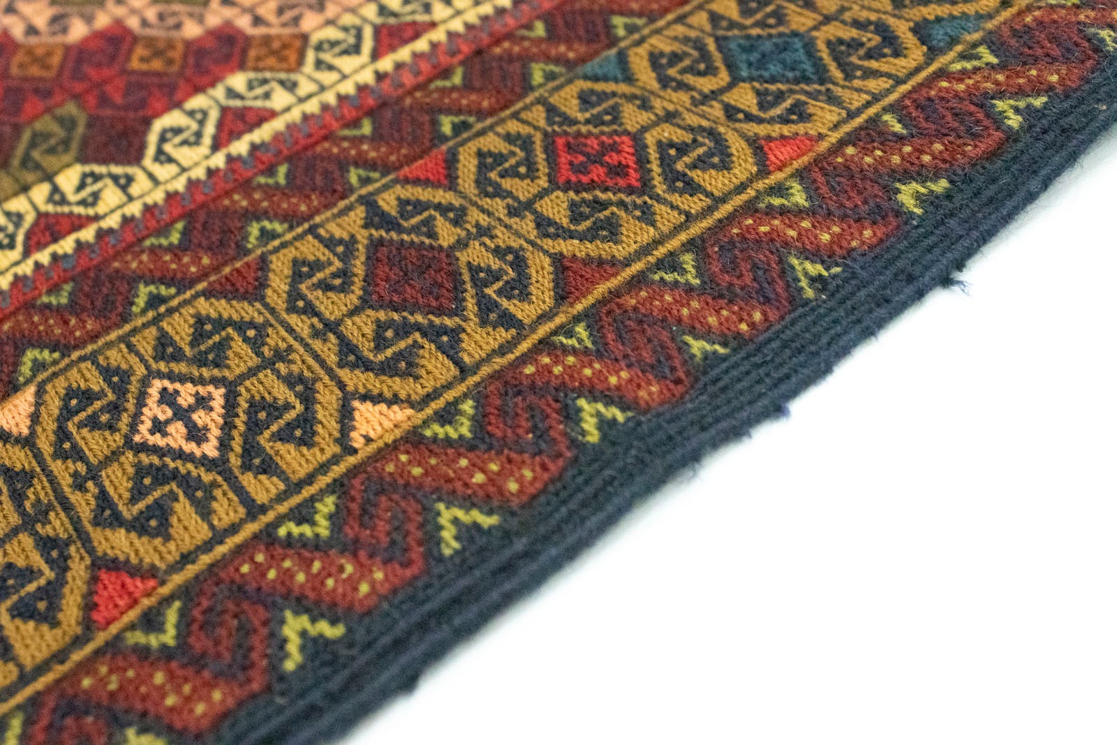 morgenland Wollteppich »Kelim Afghan Teppich handgewebt gold«, rechteckig, Kurzflor