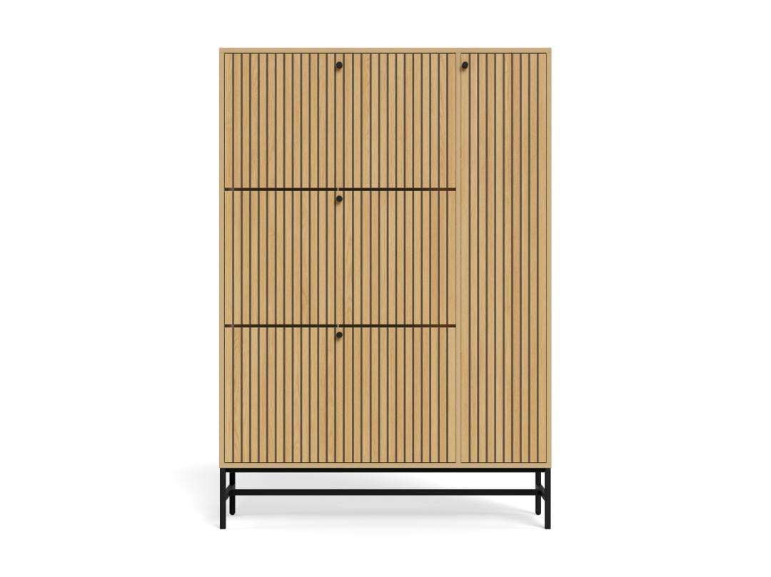 ACTONA GROUP Schuhschrank »Albany Schuhschrank – modernes Design & Stauraum mit Lamellenfront« Schuhmöbel mit 3 Fächern und extra Stauraum für Zubehör, B: 98,7 cm