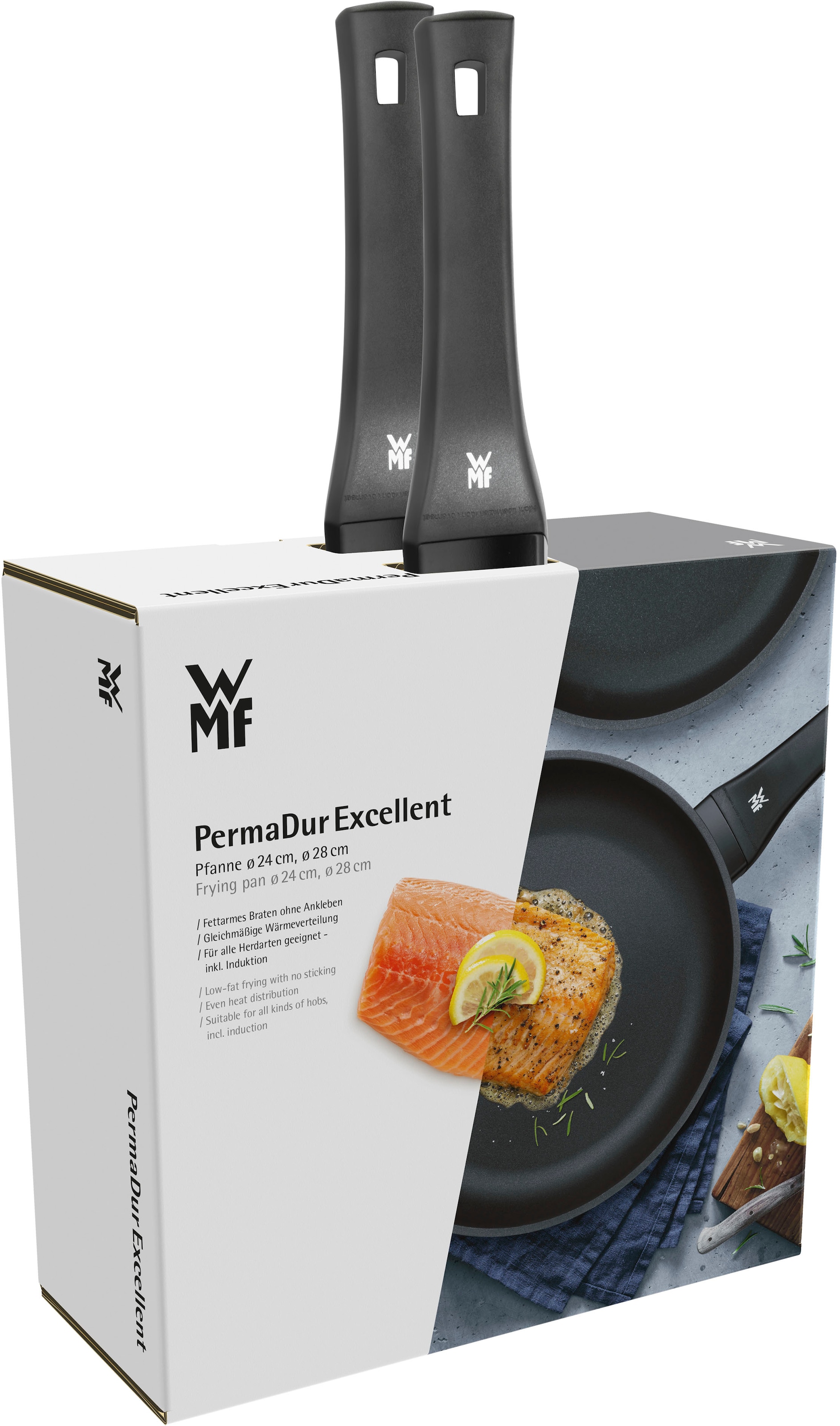WMF Pfannen-Set »PermaDur Excellent«, Aluminiumguss, (Set, 2 tlg.), 24/28 cm, 3-Schicht Antihaftversiegelung, TransTherm-Allherdboden
