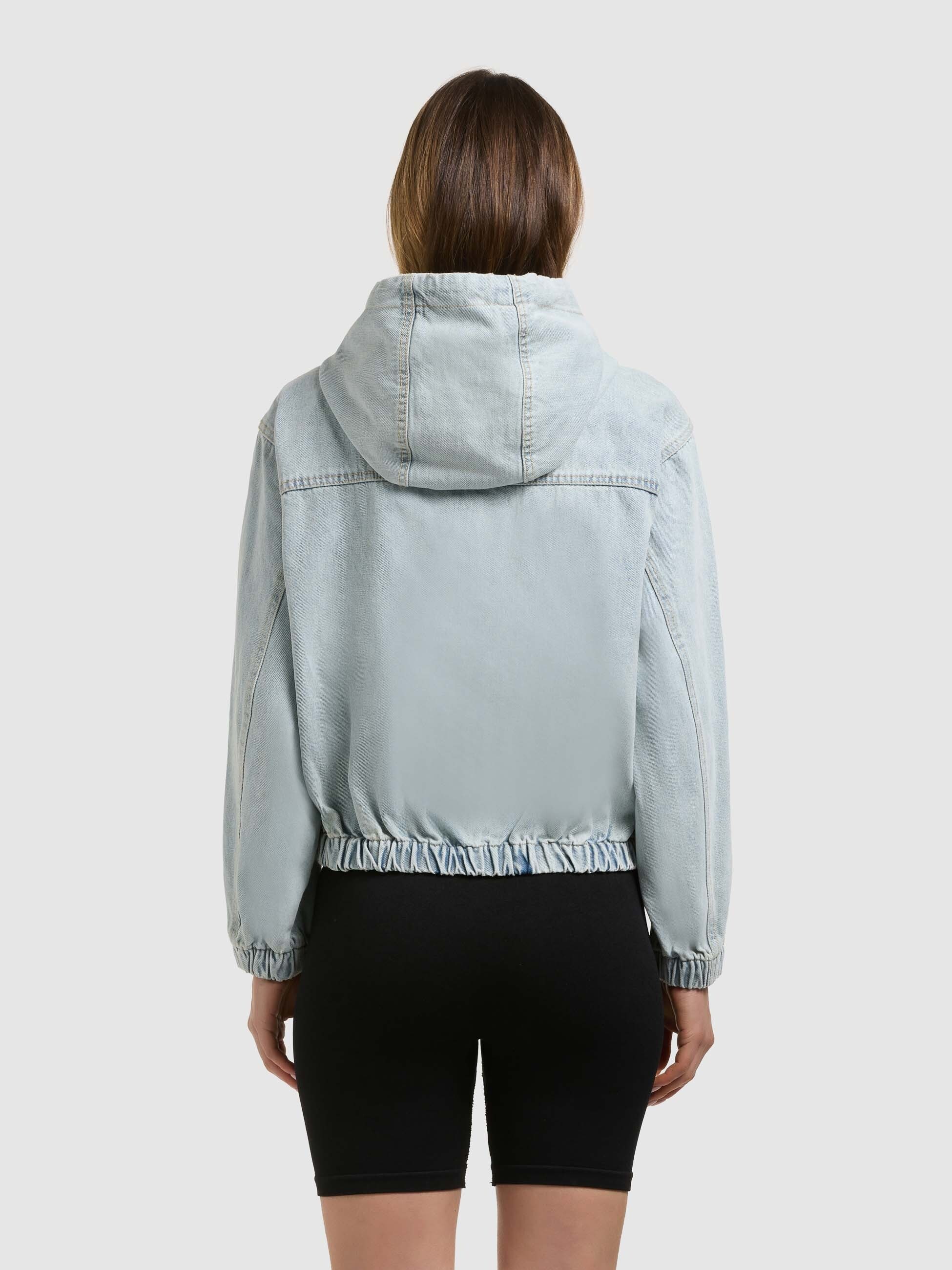 Jeansjacke KHUJO "GRETEL", Damen, Gr. M, bleached blau, Denim/Jeans, 100% Baumwolle, loose fit, eingesetzt elastischer Bund, Jacken Jeansjacke 3