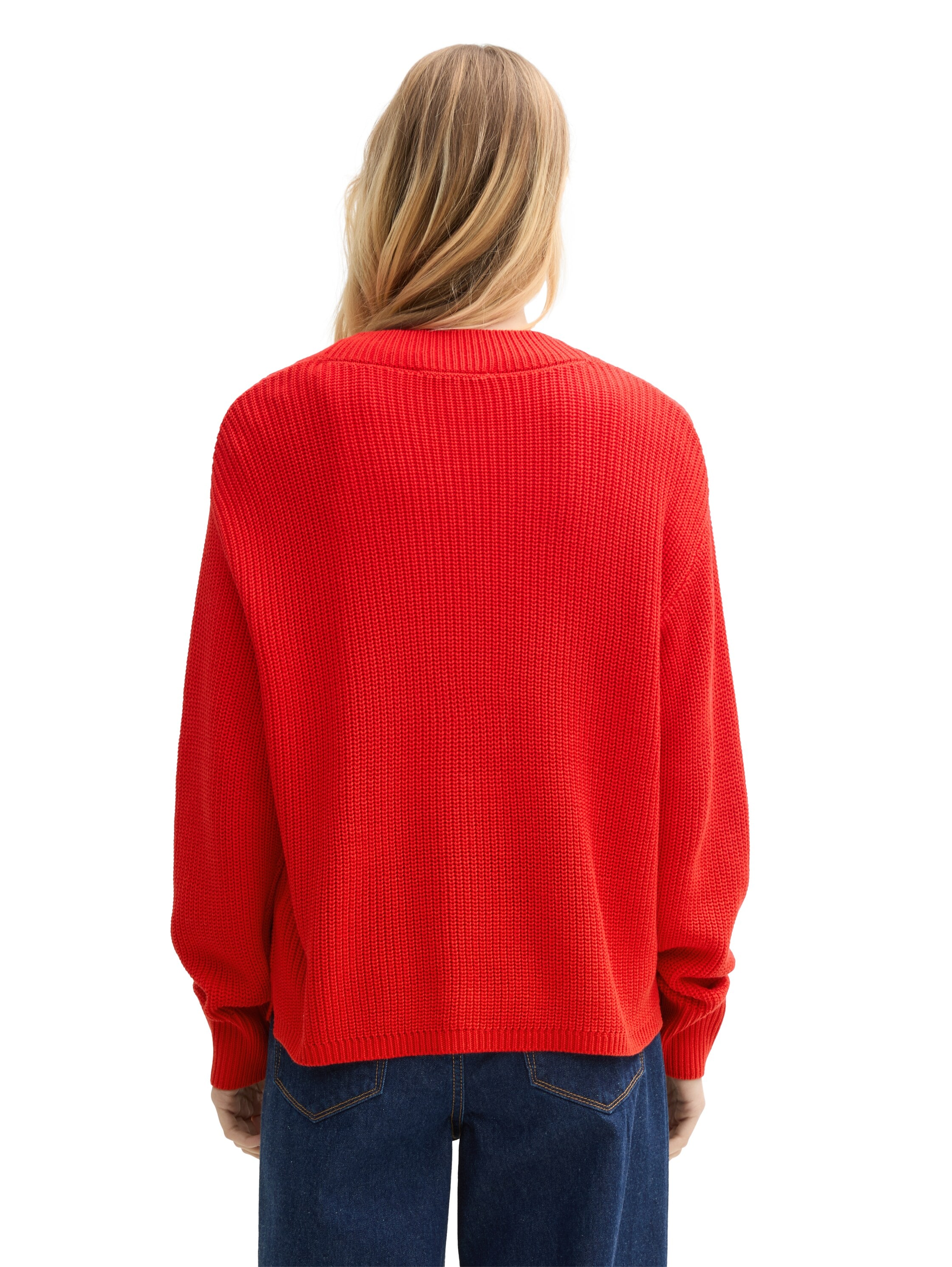 TOM TAILOR Denim Cardigan, mit Strickstruktur und Knopfleiste