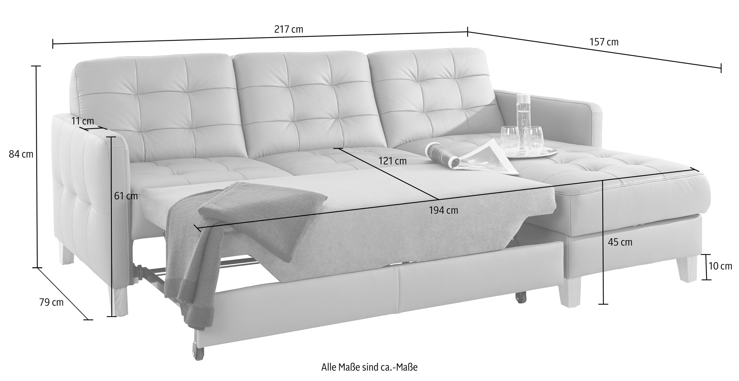 exxpo - sofa fashion Ecksofa »Elio, kompakt und komfortabel, bequem und zeitloses Design, L-Form«, wahlweise mit Bettfunktion