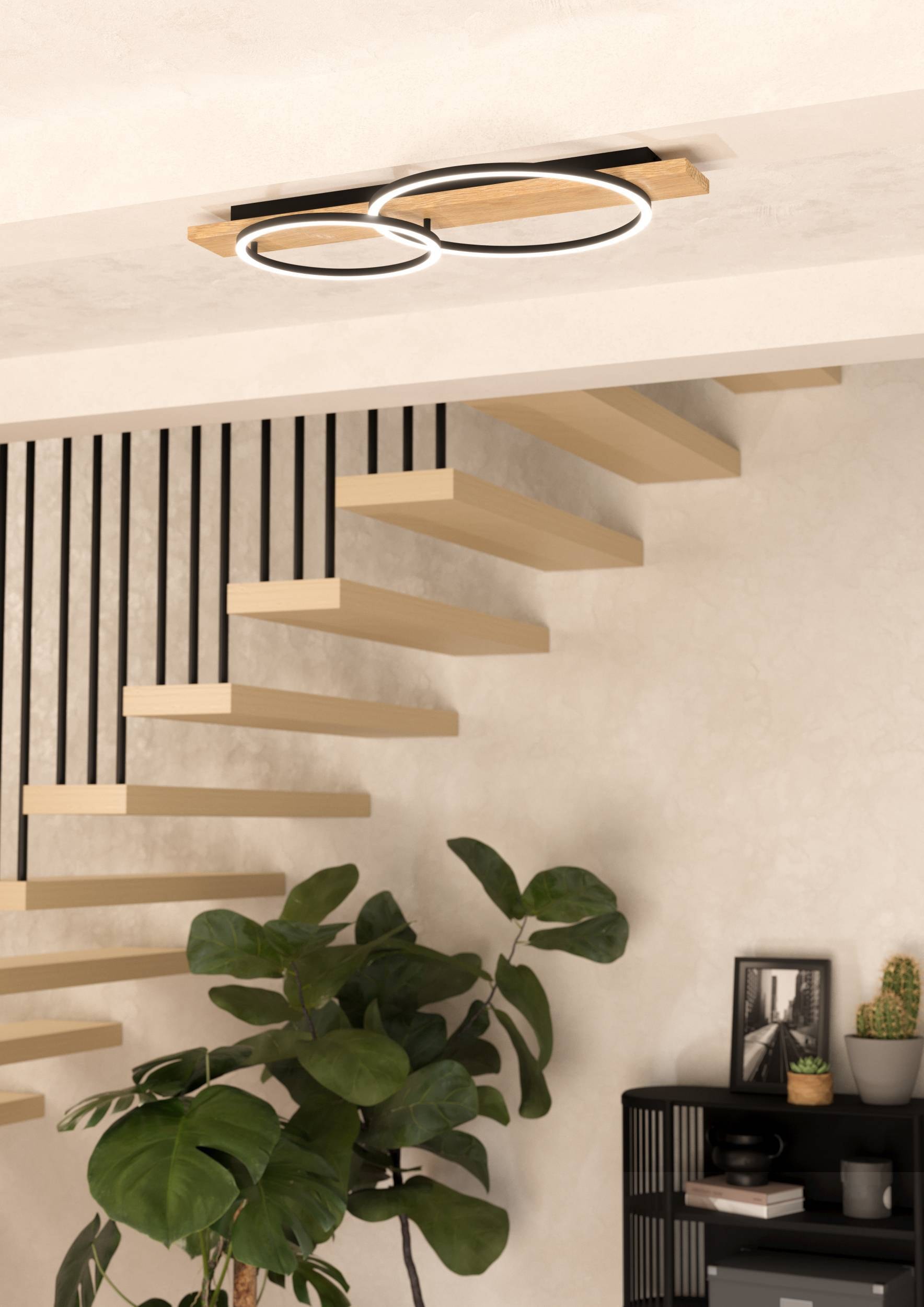 EGLO Deckenleuchte »Boyal Deckenlampe, FSC zertifiziert, Flurlampe, Wohnzimmerlampe, Lampe« LED-Modul 1 Stk. Warmweiß