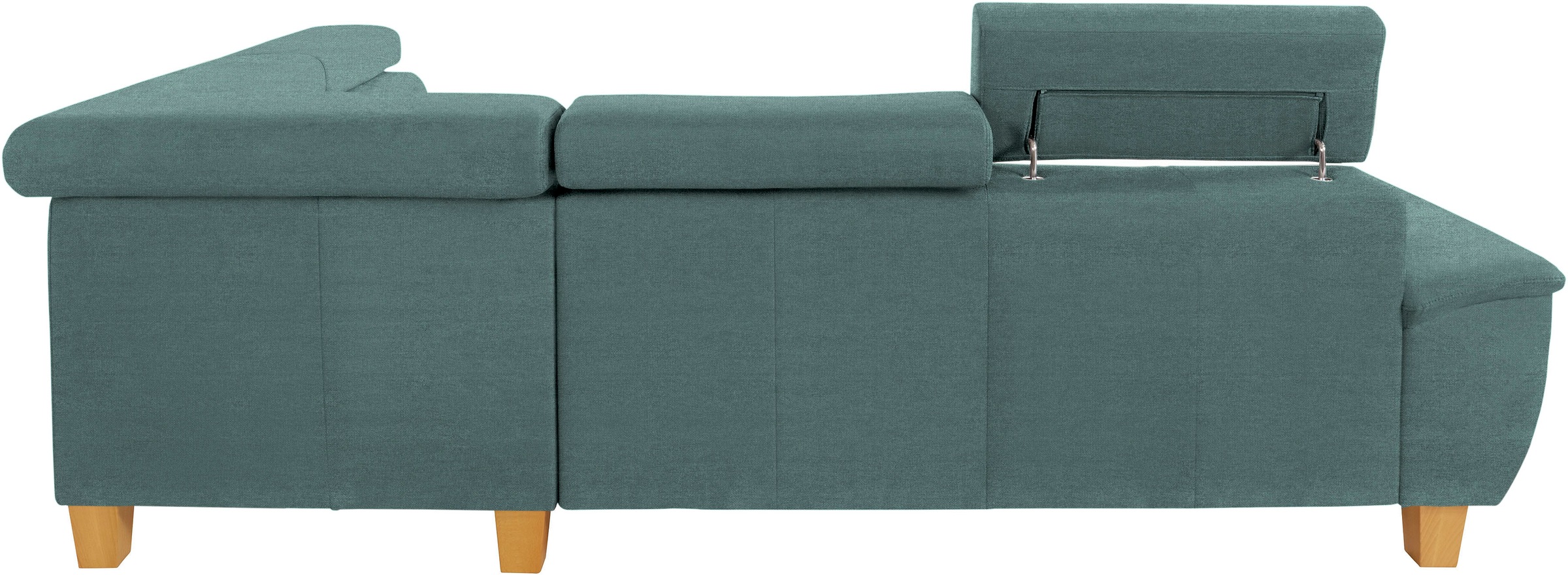 exxpo - sofa fashion Ecksofa »Enya, aufwendige Detailverarbeitung, hoher Sitzkomfort, bequem, L-Form«, mit Kopfteilverstellung, wahlweise Bettfunktion u. Bettkasten
