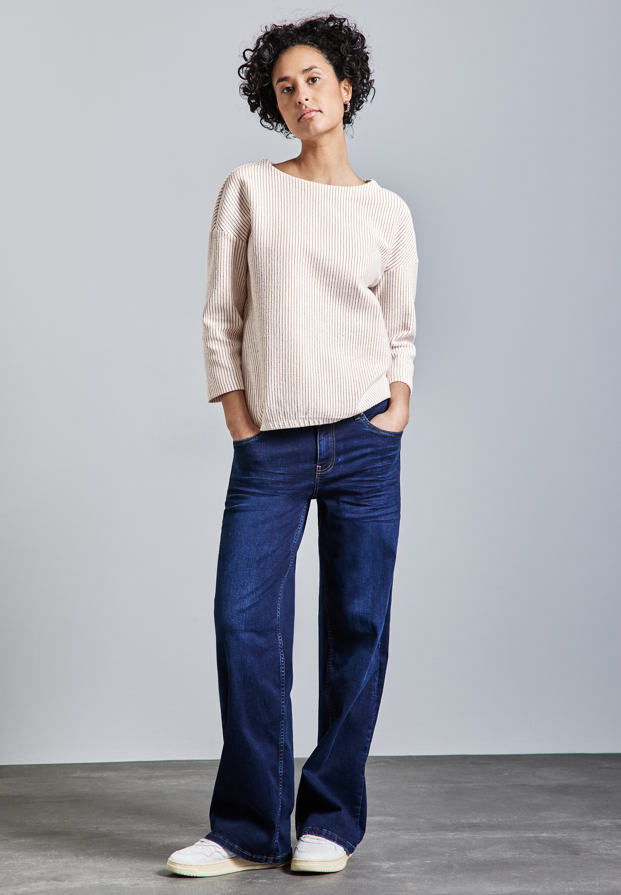 STREET ONE 3/4-Arm-Shirt, mit U-Boot-Ausschnitt