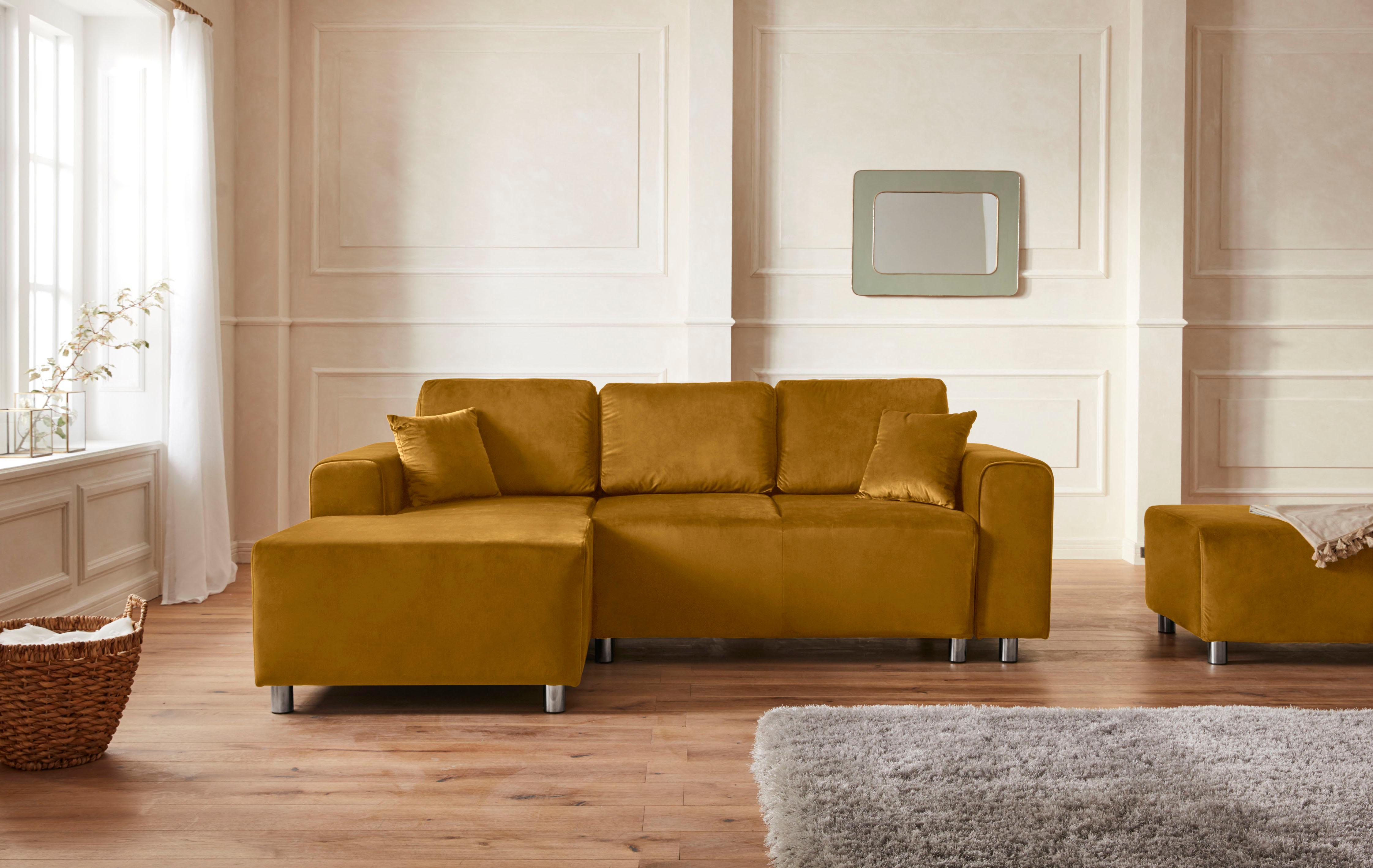 Thumbnail - Home affaire Ecksofa "Györ" L-Form, wahlweise mit Bettfunktion und Bettkasten incl. 2 Zierkissen