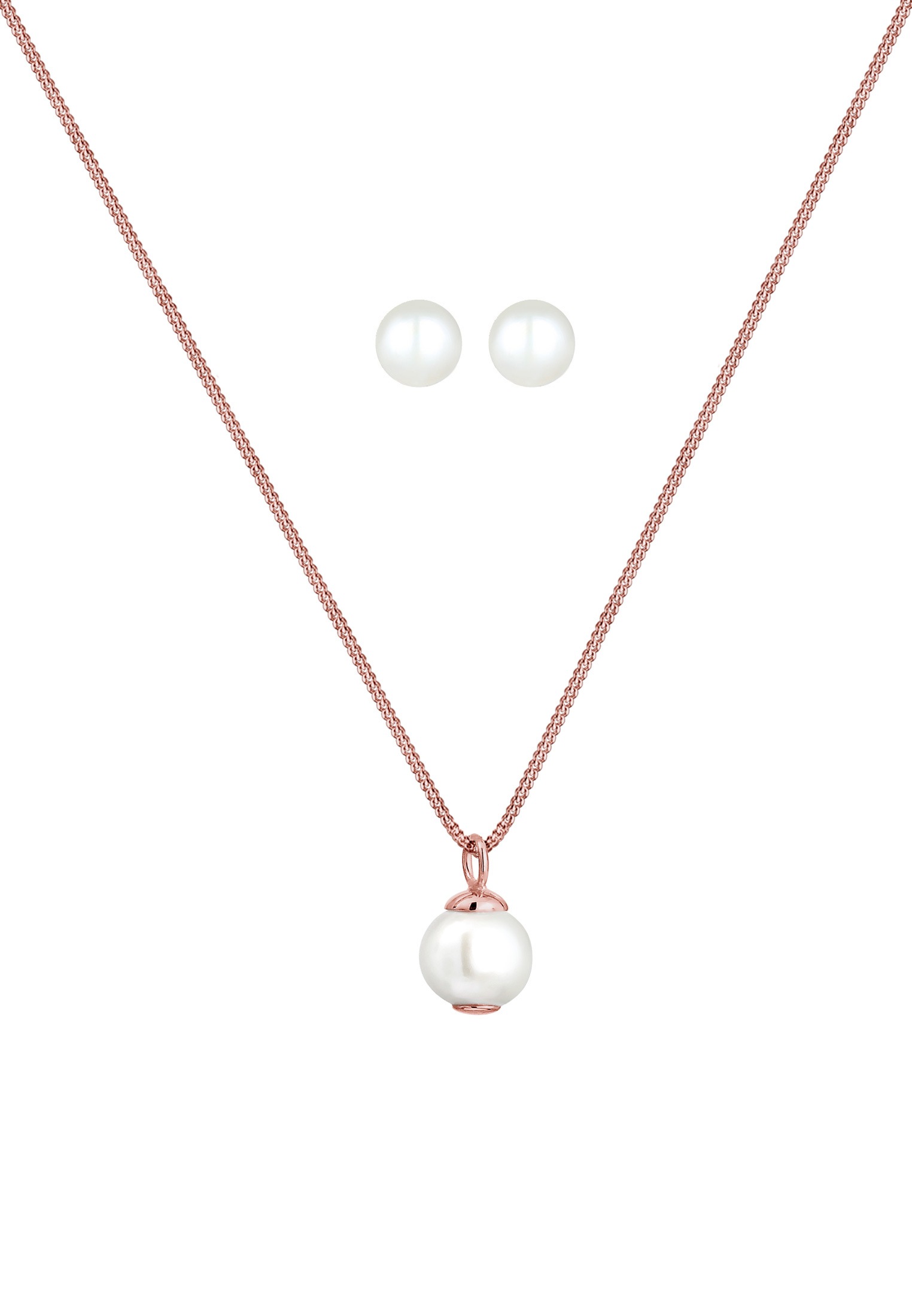 Elli Schmuckset »Süßwasserperlen Weiß 925 Sterling Silber«