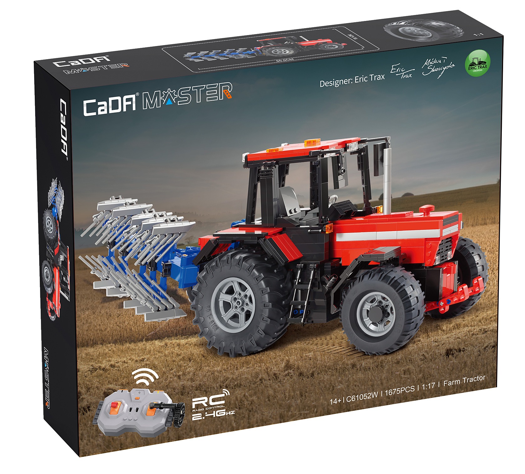 Jamara RC-Auto »CaDA Traktor mit Pflug 1:17 2,4GHz Bricks«