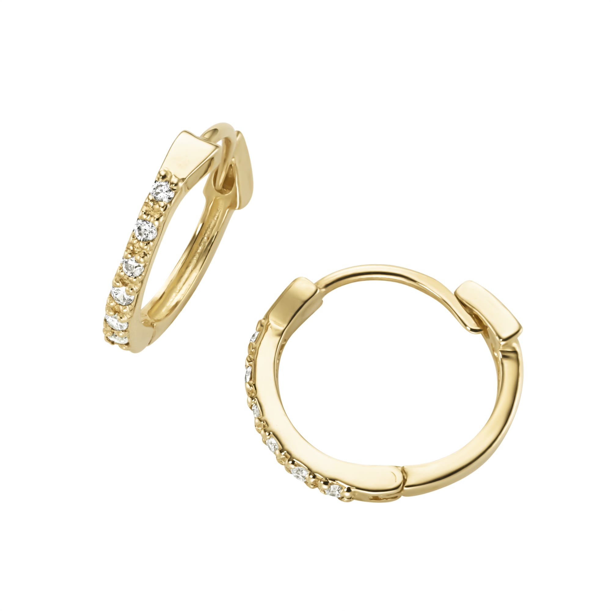 "Paar Creolen LUIGI MERANO ""mit Zirkonia, Gold 375"", gold, Ohrringe, Damen, Gelbgold 375"