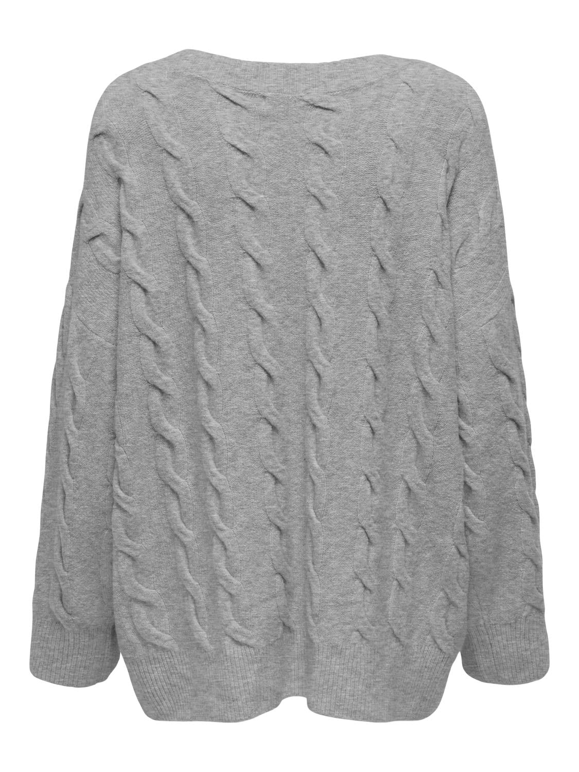 ONLY V-Ausschnitt-Pullover »ONLJEANETT LIFE L/S CABLE V-NECK CC KNT«, mit Zopfmuster