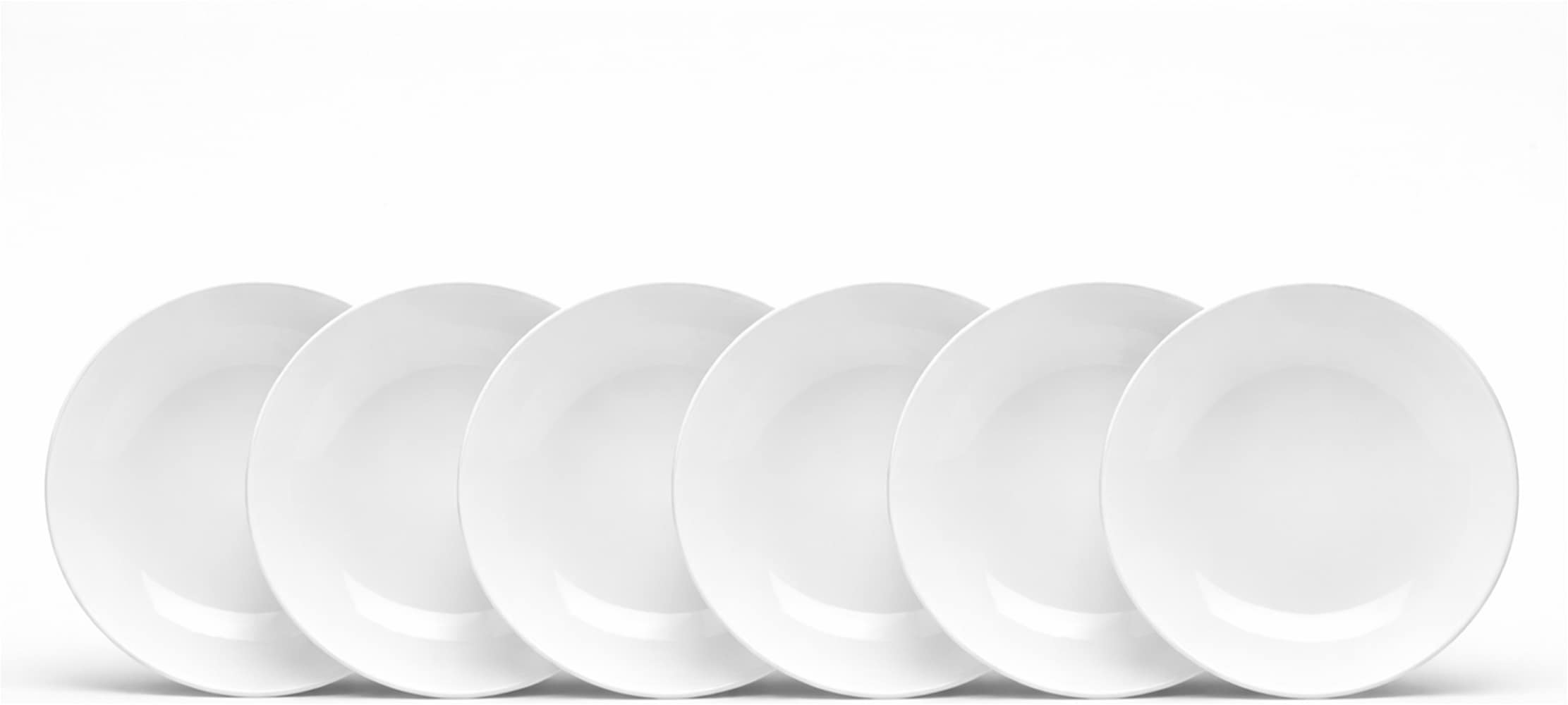 van Well Suppenteller "Malmö, Teller 20 cm, 6 Stück" Teller Set, Steingut, spülmaschinen-/mikrowellengeeignet