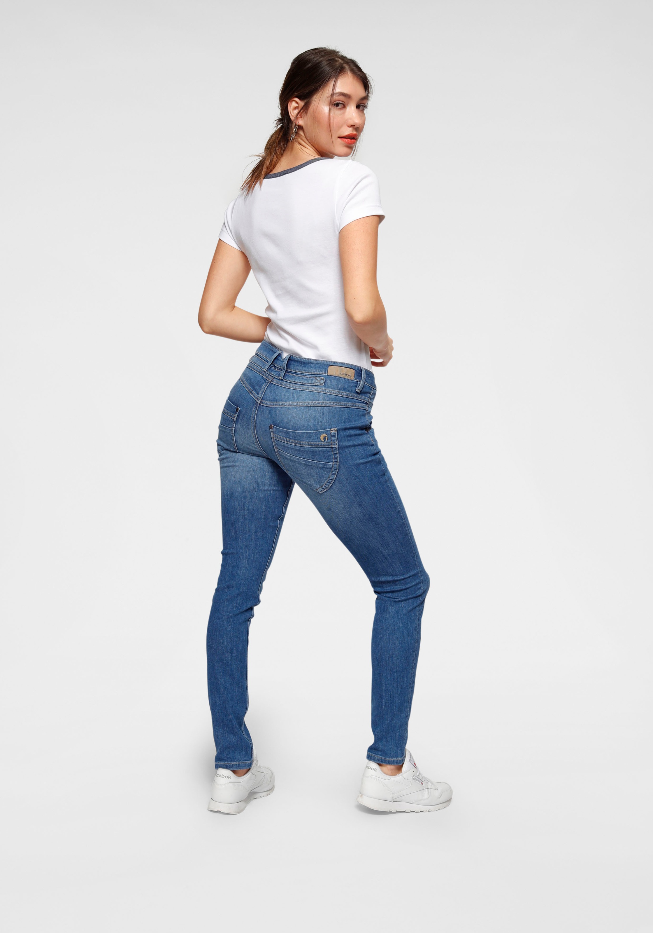 GANG Skinny-fit-Jeans »94Medina«, mit stylischer halb | Knopfleiste für BAUR bestellen offener