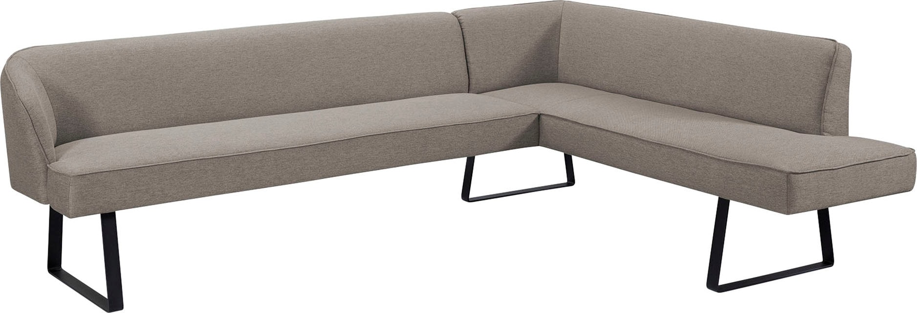 exxpo - sofa fashion Eckbank »Americano«, mit Keder und Metallfüßen, Bezug in verschiedenen Qualitäten