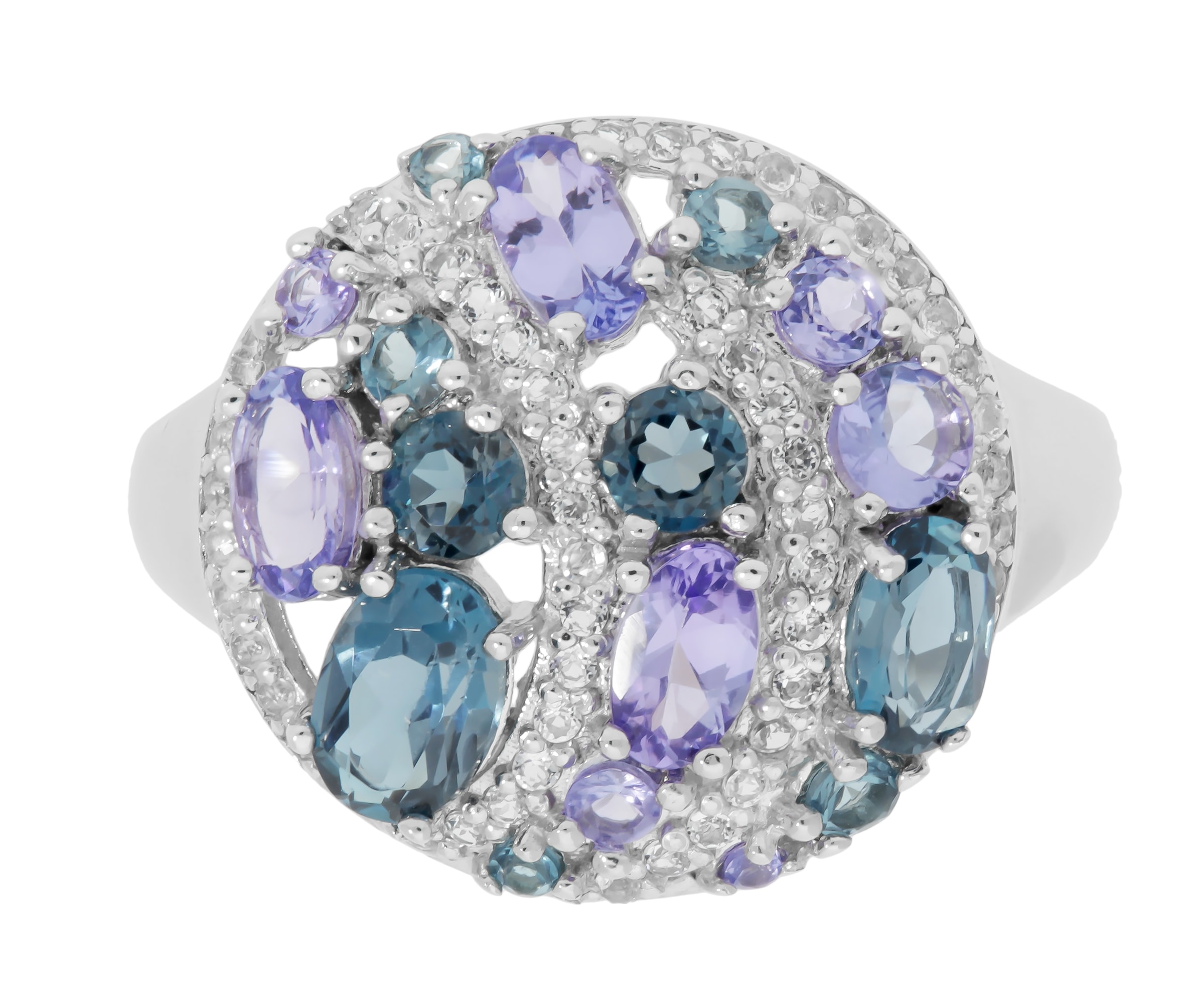 Firetti Fingerring »Schmuck Geschenk Silber 925 DamenringMystic Galaxy« mit Tansanit, London Blue Topas, Weißtopas