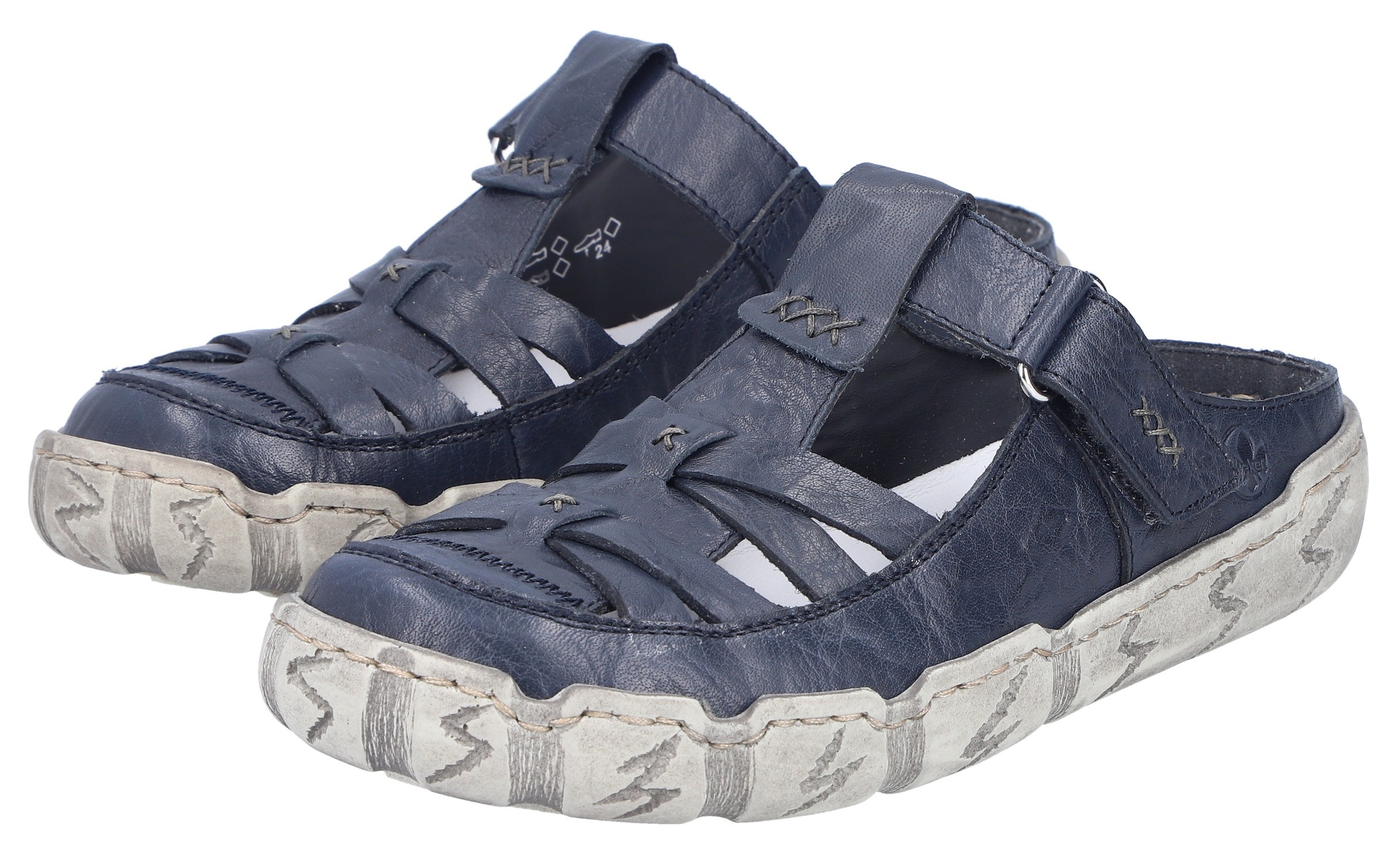 Rieker Clog  Sabot, Sommerschuh, Schlappen, Hausschuh mit Ziernähten