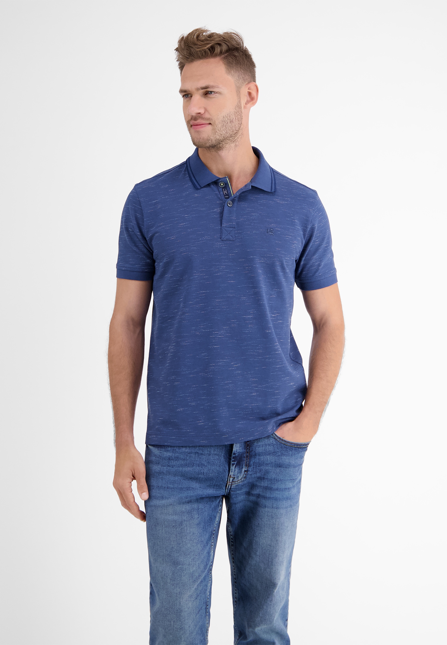 LERROS Poloshirt "LERROS Poloshirt in Two-Tone-Piqué"