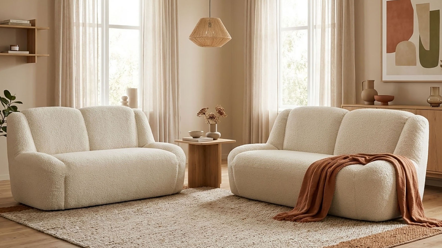 DOMO collection Polstergarnitur »Ryos, 2-Sitzer und 2,5-Sitzer, organische Form« Set, 2 tlg. skulpturale Opik, cozy chic