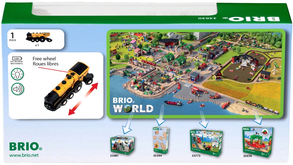 BRIO® Spielzeug-Zug »Goldene Batterielok«, m. Licht und Sound