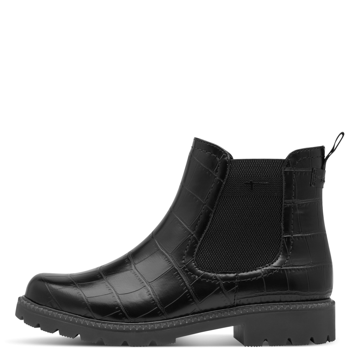 Tamaris Chelseaboots  Blockabsatz, Stiefelette in angesagter Krokooptik