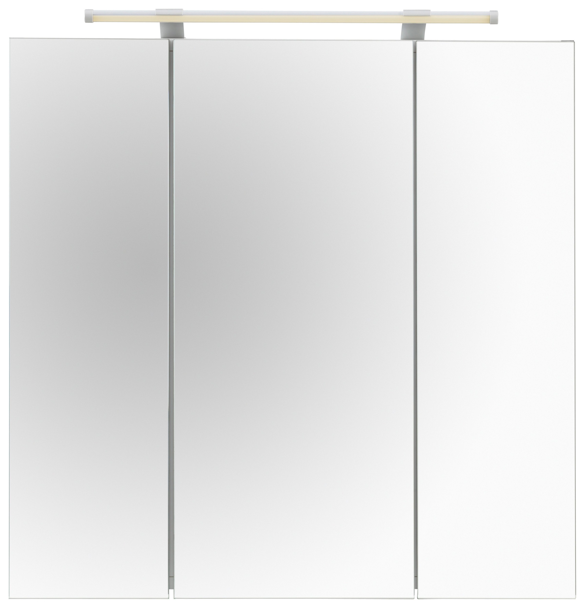 Schildmeyer Spiegelschrank »Dorina, mit höhenverstellbaren Glasböden made in Germany«, Breite 70 cm, 3-türig, LED-Beleuchtung, Schalter-/Steckdosenbox