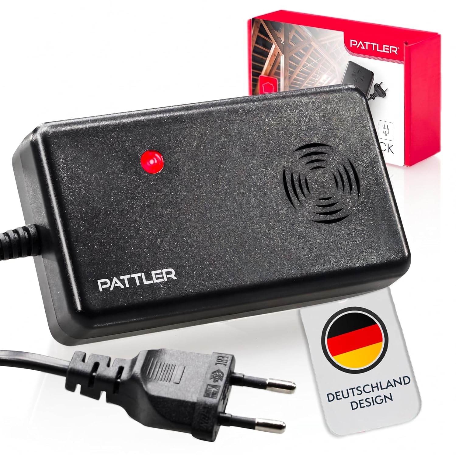 Pattler Ultraschall-Tierabwehr "Marderschreck mit Hochfrequenztönen" 1 Gerät für ca. 60 m²