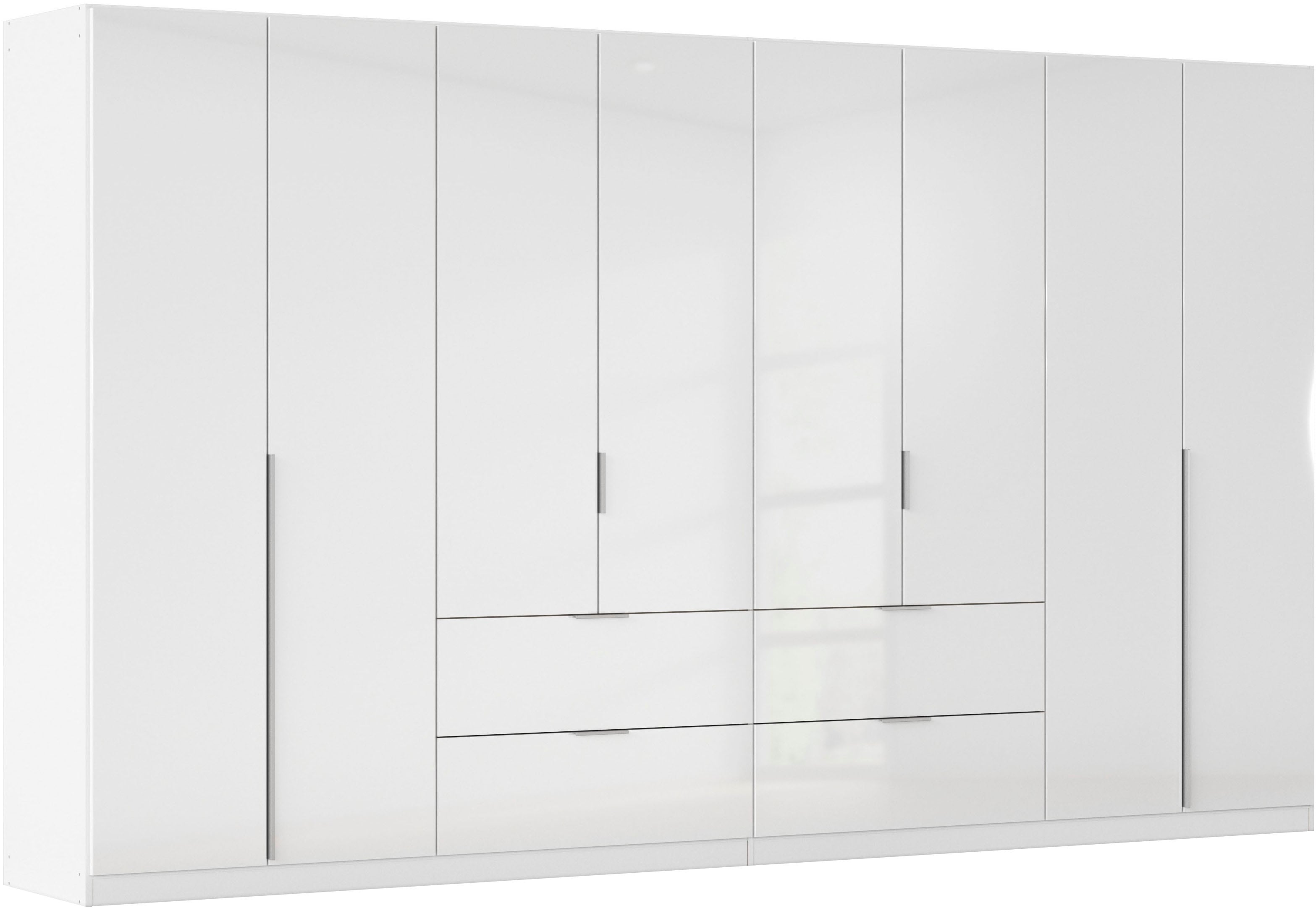 OTTO home Drehtürenschrank "Kleiderschrank Schrank Garderobe AGORDO mit Dekor- oder Hochglanzfront" in zwei Griff-Farben, Breite 360 cm, mit Außenschubkästen, Serie in 7 Breiten und 2 Höhen MADE IN GERMANY