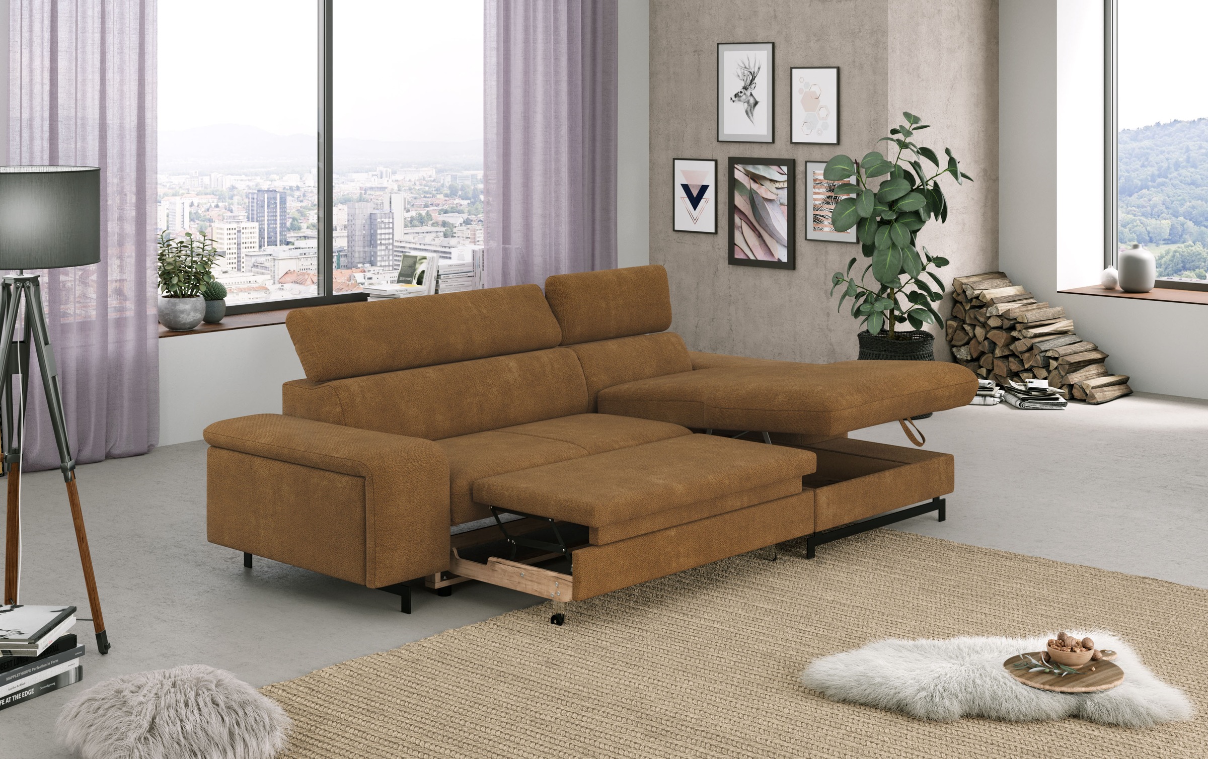 COTTA Ecksofa "Emma L-Form, B: 267 cm" mit Kopfteilverstellung, optional Be günstig online kaufen
