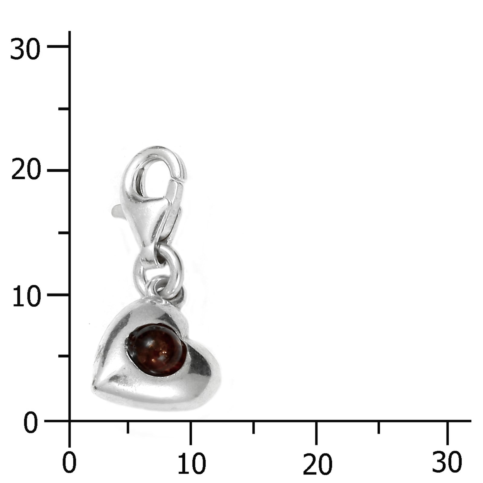 OSTSEE-SCHMUCK Kettenanhänger »Ostsee-Schmuck Charm-Einhänger Herz Charm-Einhänger Herz«, (1 tlg.)