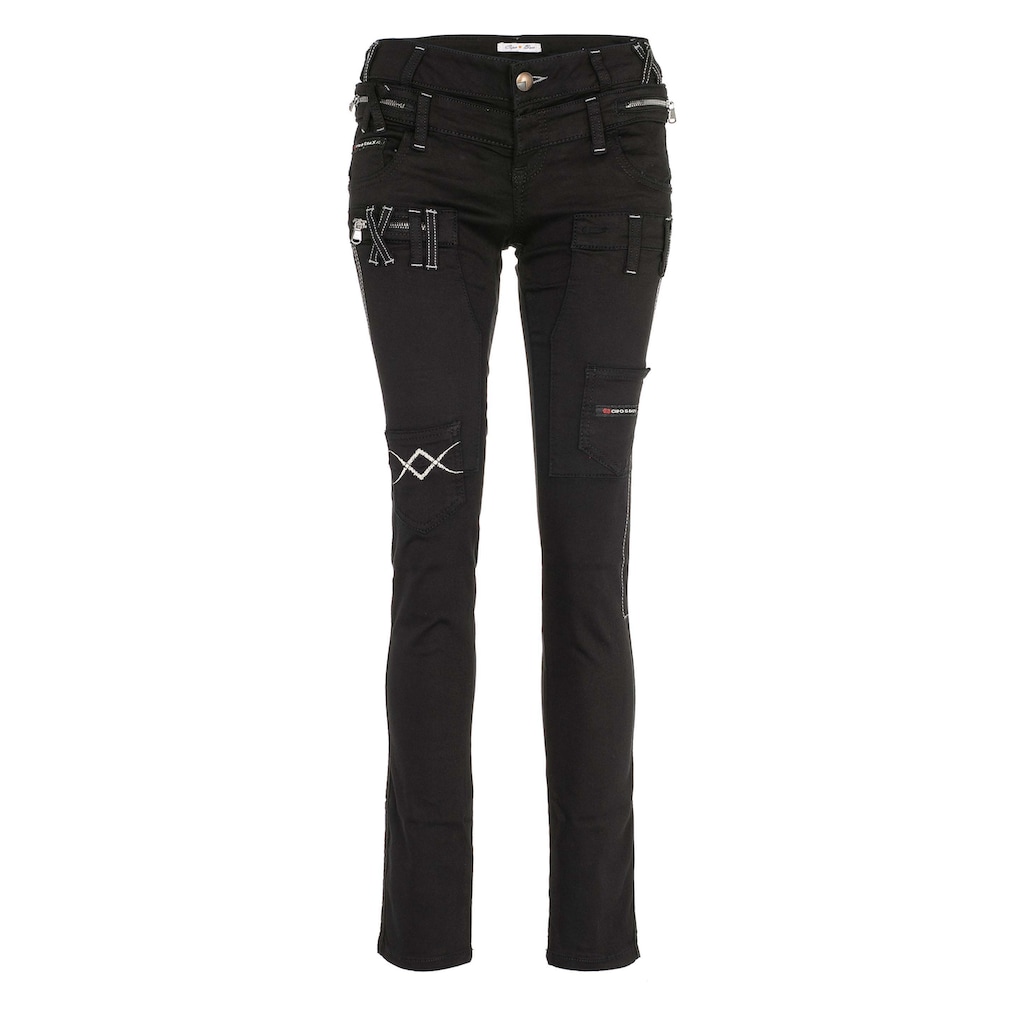Cipo & Baxx Slim-fit-Jeans, mit doppeltem Bund in Skinny Fit