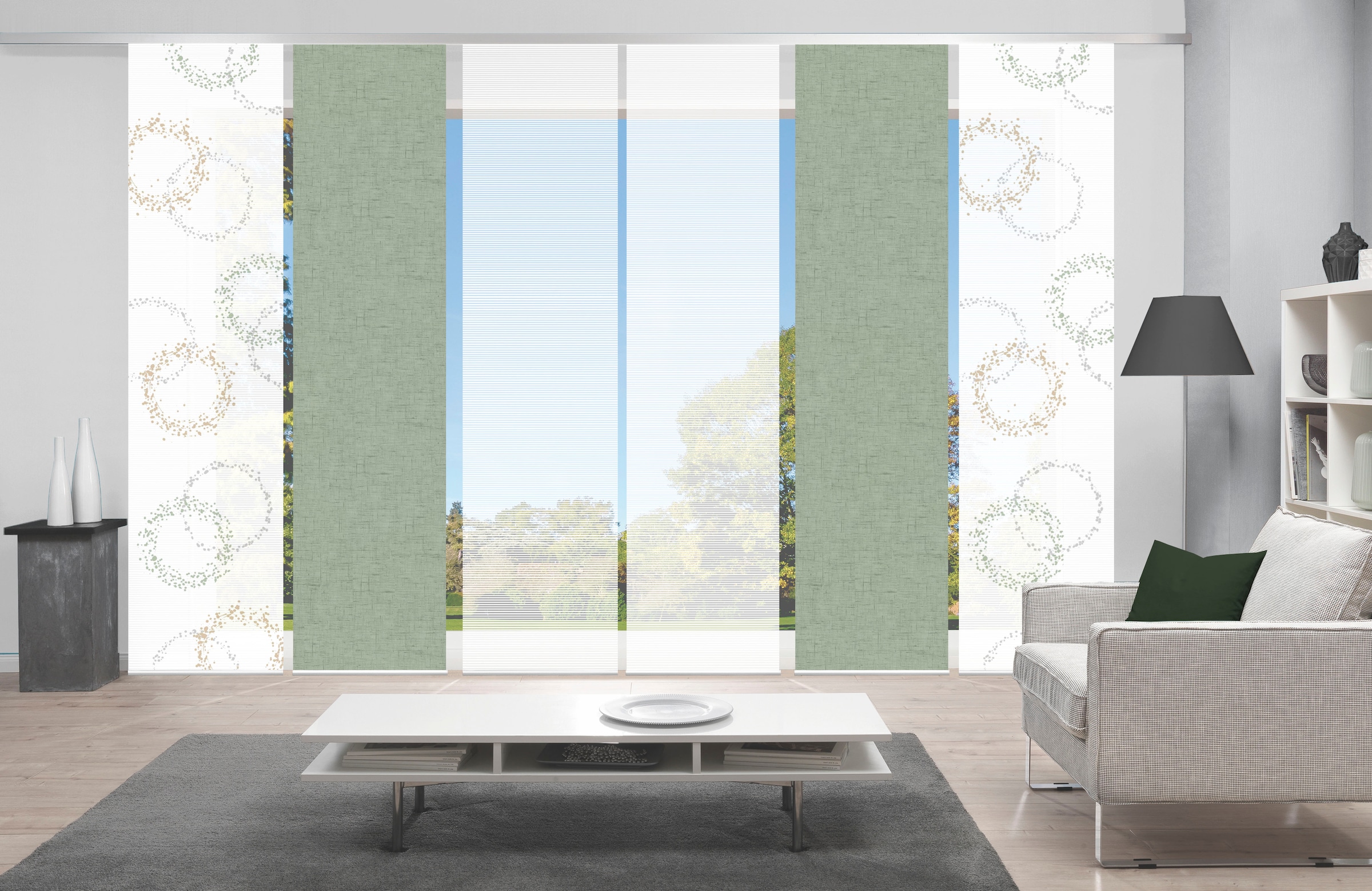 Vision S Schiebegardine "AINUR 6er SET" Paneelwagen 6 Stk. tlg. Schiebevorh günstig online kaufen