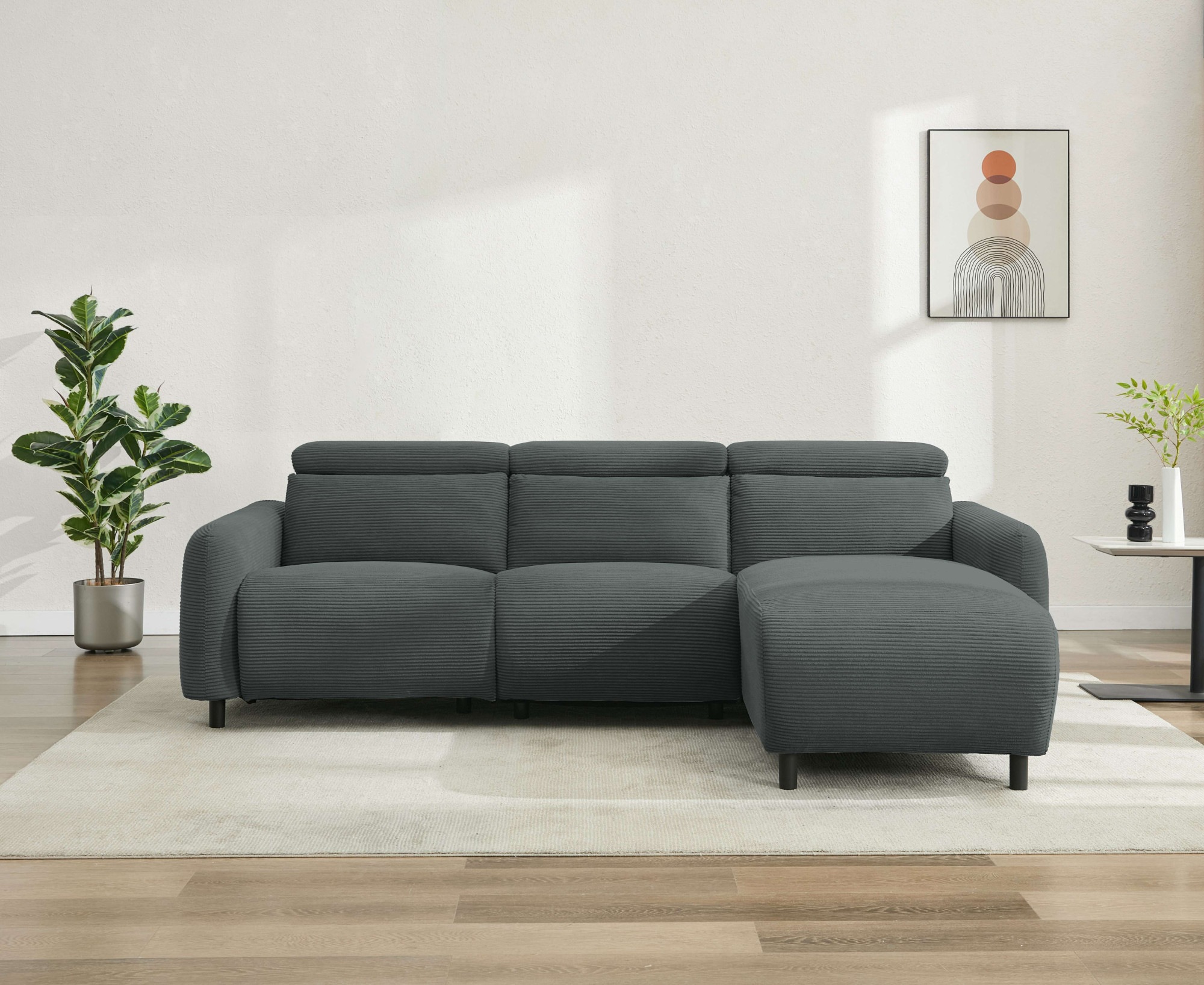 Home affaire Ecksofa "SKAANE in Cord, L-Form, 274 cm, manuelle u. elektrisc günstig online kaufen