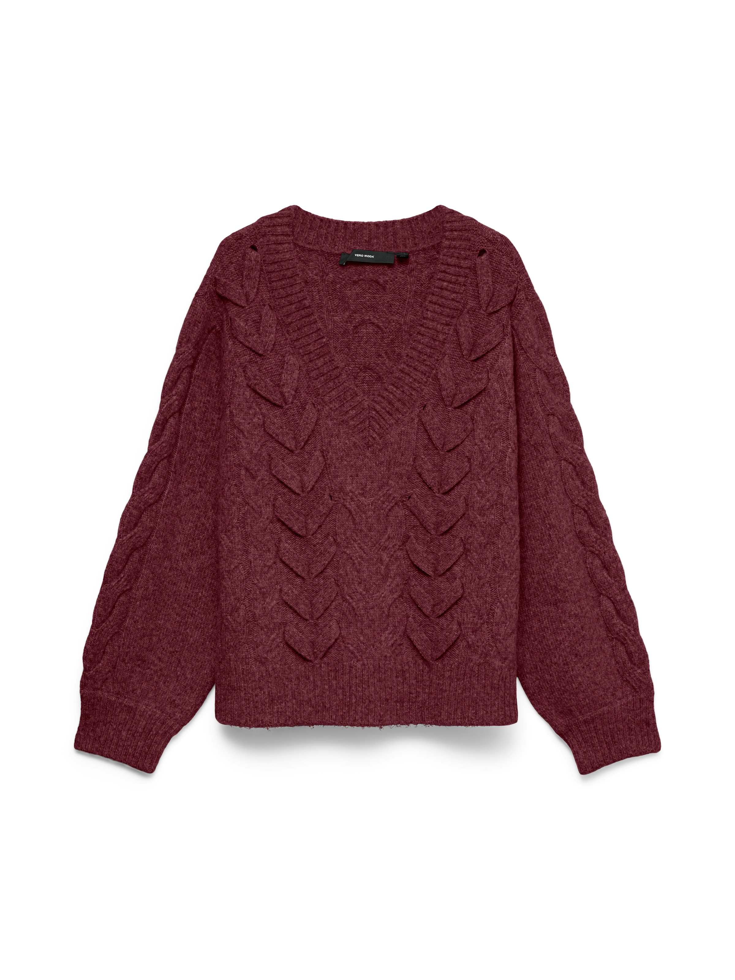 Vero Moda Strickpullover »VMMARLA LS V-NECK PULLOVER BOO« Materialmix, mit Wollanteil