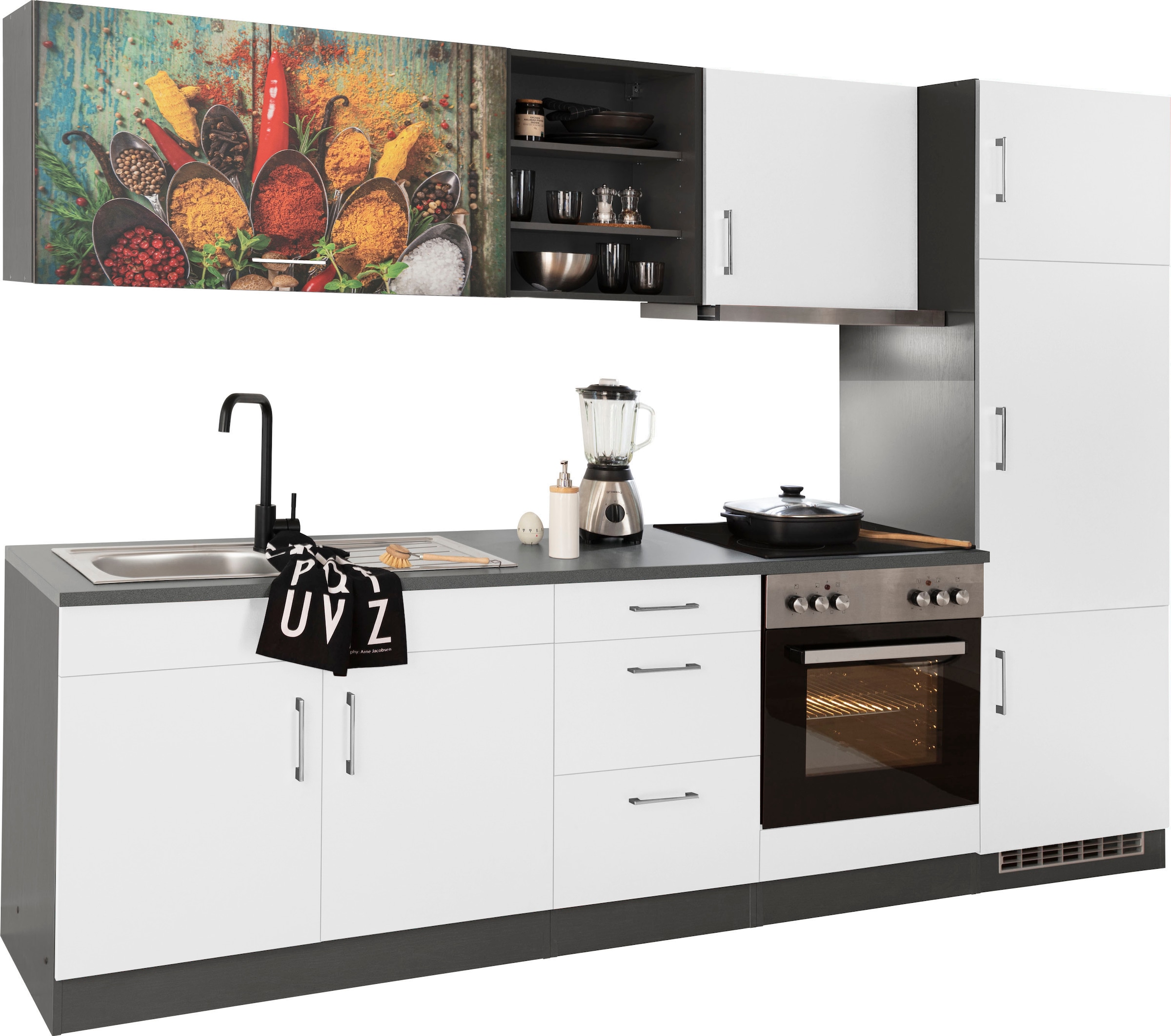KOCHSTATION Küchenzeile »KS-Paris«, mit E-Geräten, Breite 270 cm