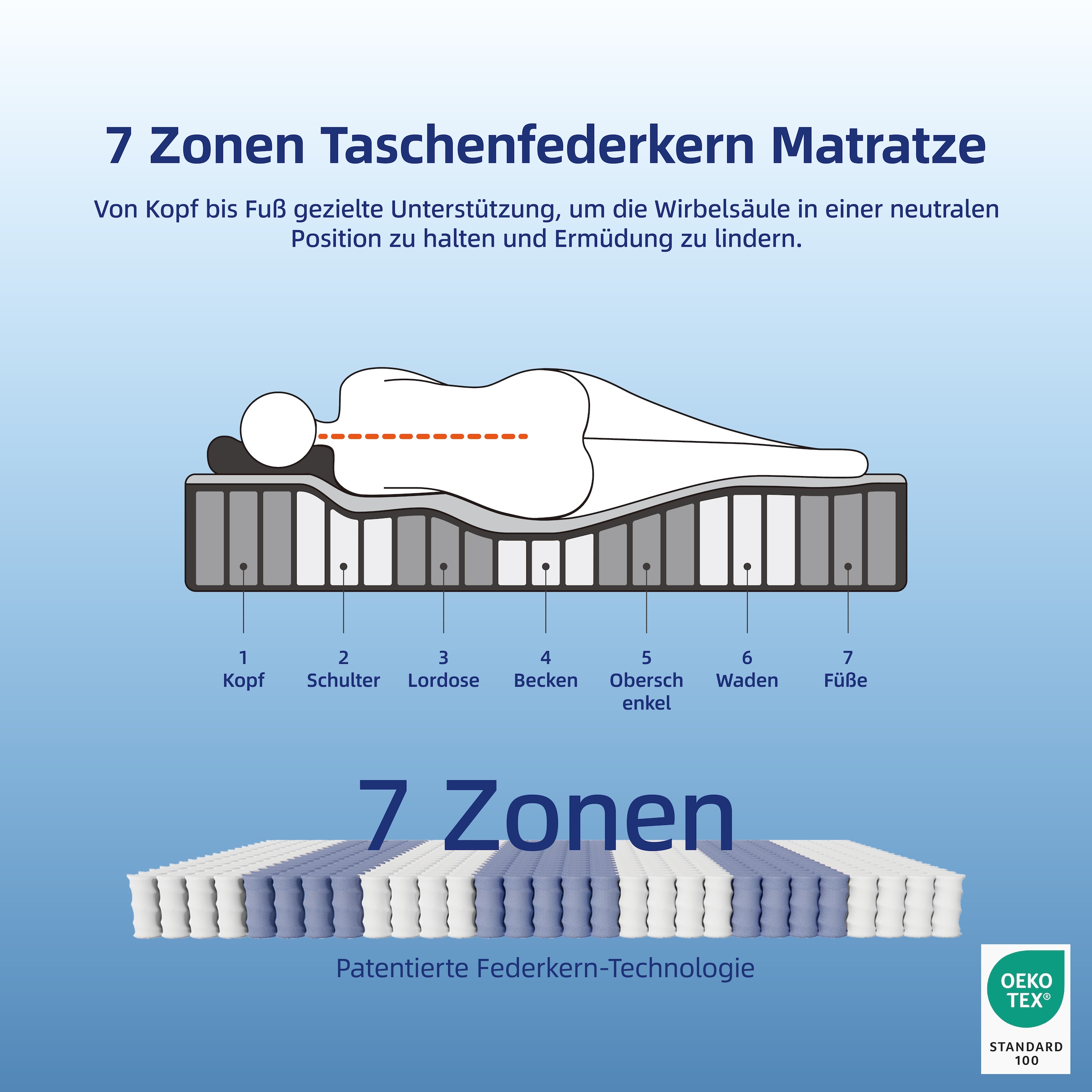 OTTO home Boxspringbett »VIVIANNE, Polsterbett mit 7-Zonen-Taschenfederkernmatratze H3« erhältlich in den Farben anthrazit und beige