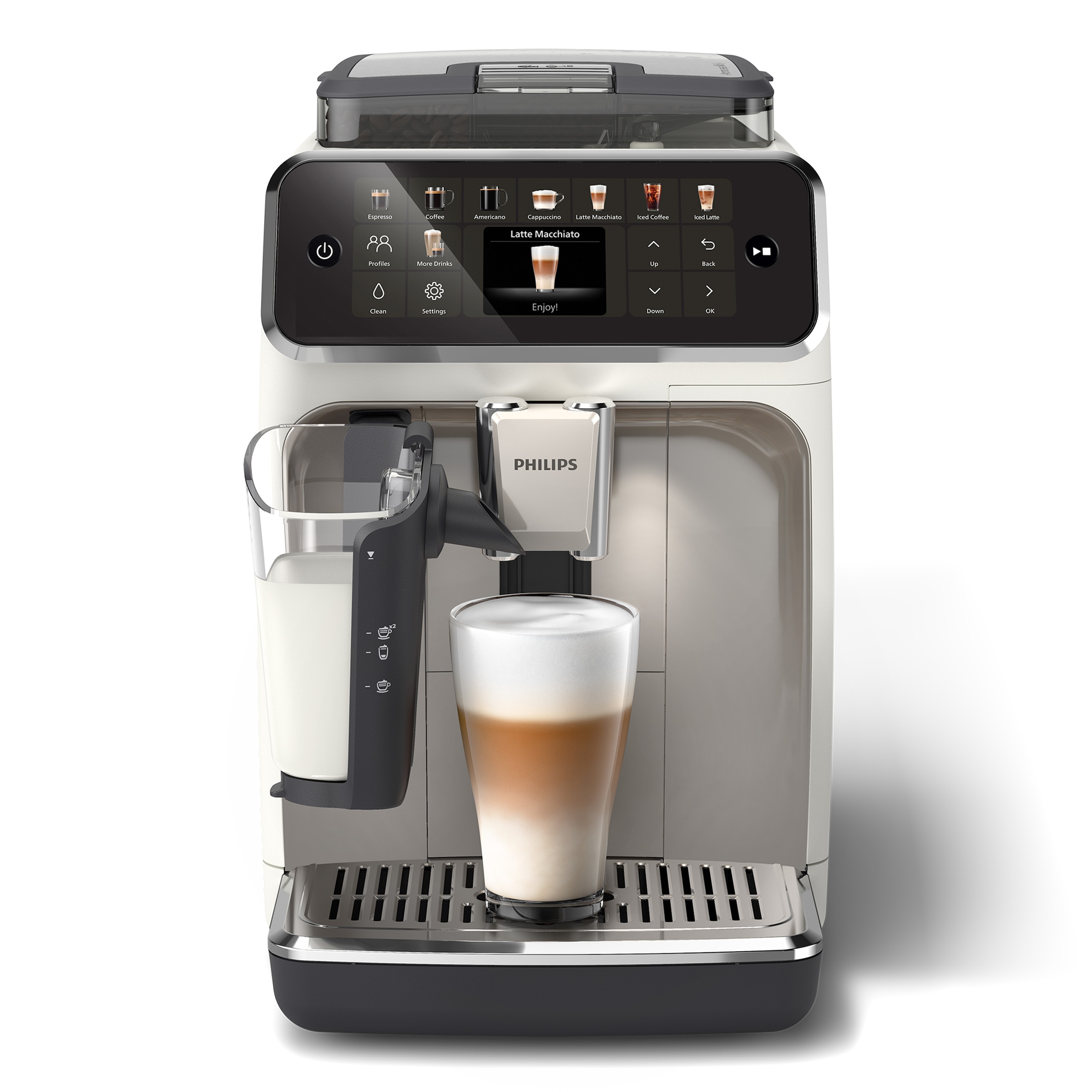Philips Kaffeevollautomat »EP5547/90 5500 Series, 20 Kaffeespezialitäten (heiß oder eisgekühlt),«, LatteGo-Milchsystem, SilentBrew Technologie