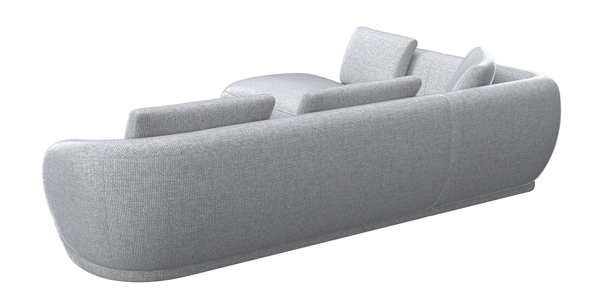 FLEXLUX Ecksofa »Torino, rund, L-Form, Sofa-Ecke mit Ottomane«, Modernes, organisches Sofa-Design, Kaltschaum, Wellenunterfederung