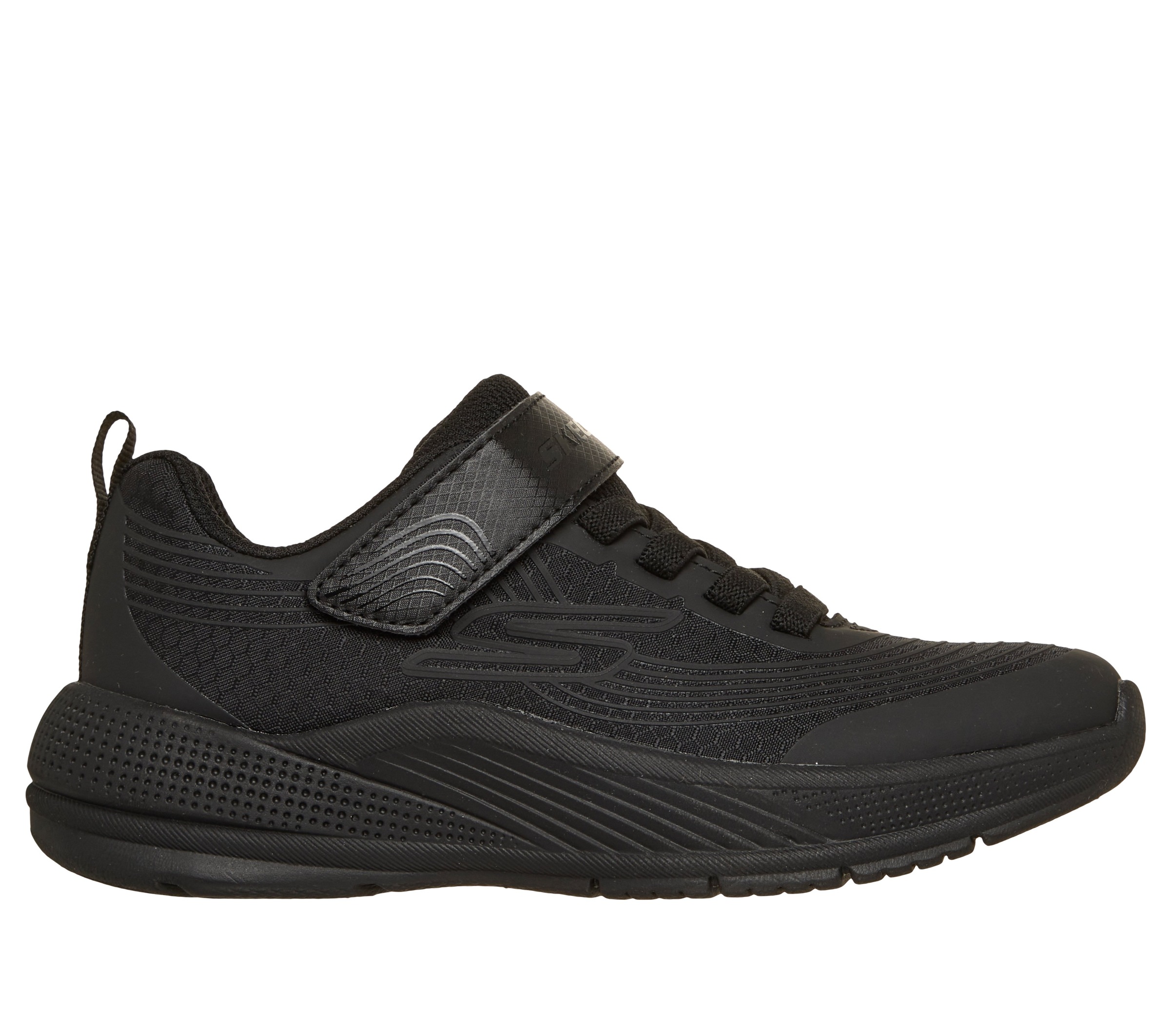 Sneaker SKECHERS "MICROSPEC ADVANCE", Mädchen, Gr. 34, schwarz, Lederimitat, Textil, unifarben, Schuhe Sneaker, Klettschuh in cooler Farbkombination, Größenschablone zum Download 3