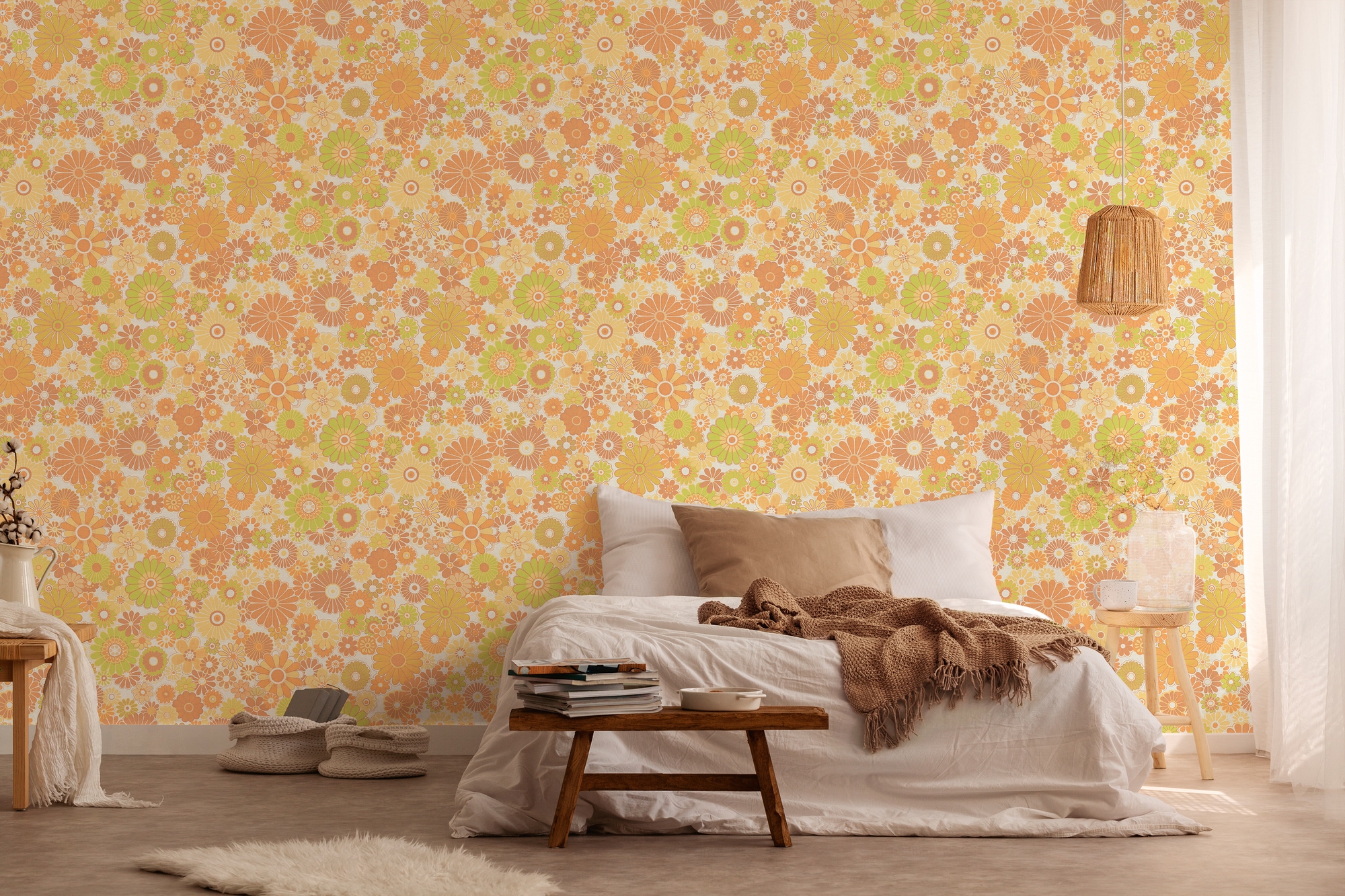 A.S. Création Vliestapete »Retro Chic florale Tapete Mustertapete Retro Blumen« matt strukturiert Vintage Vliestapete für Schlafzimmer Küche Wohnzimmer Floral Design