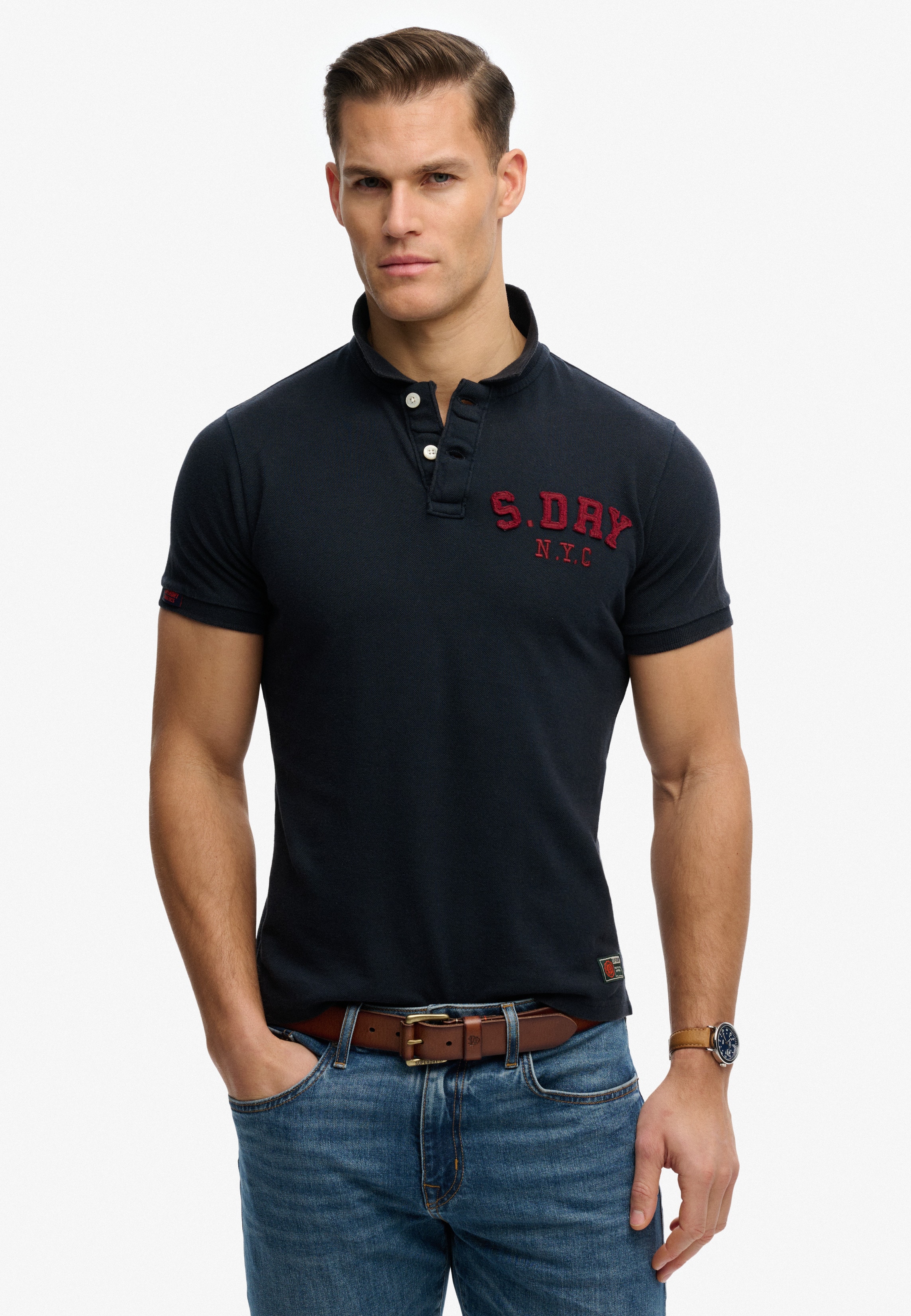 Superdry Poloshirt "VINTAGE ATHLETIC POLO" mit Polokragen und Knopfleiste, aus Baumwolle, Relaxed Fit