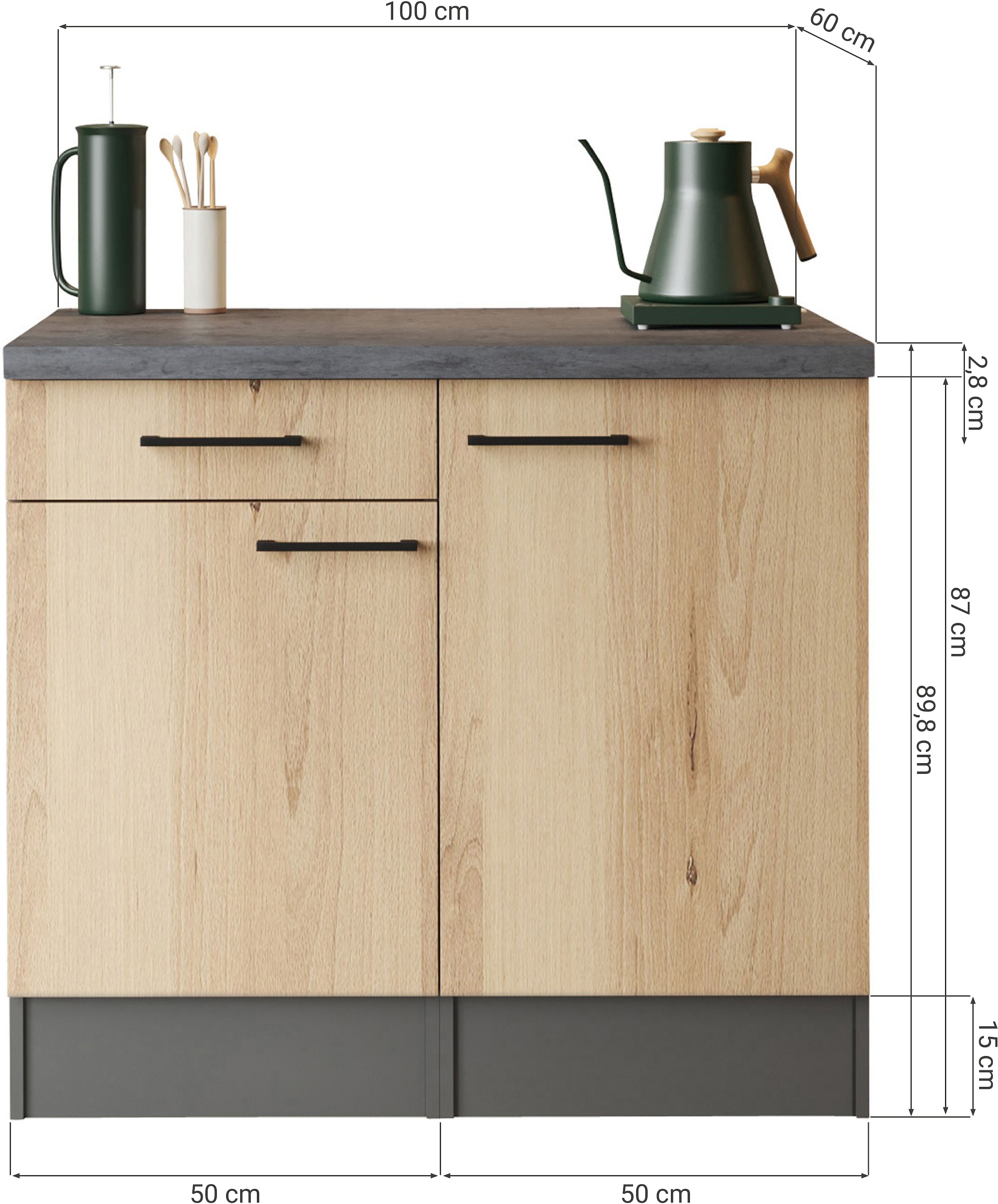 RESPEKTA Buffet »Oliver« zerlegt, mit Soft Close Funktion, Breite 100 cm
